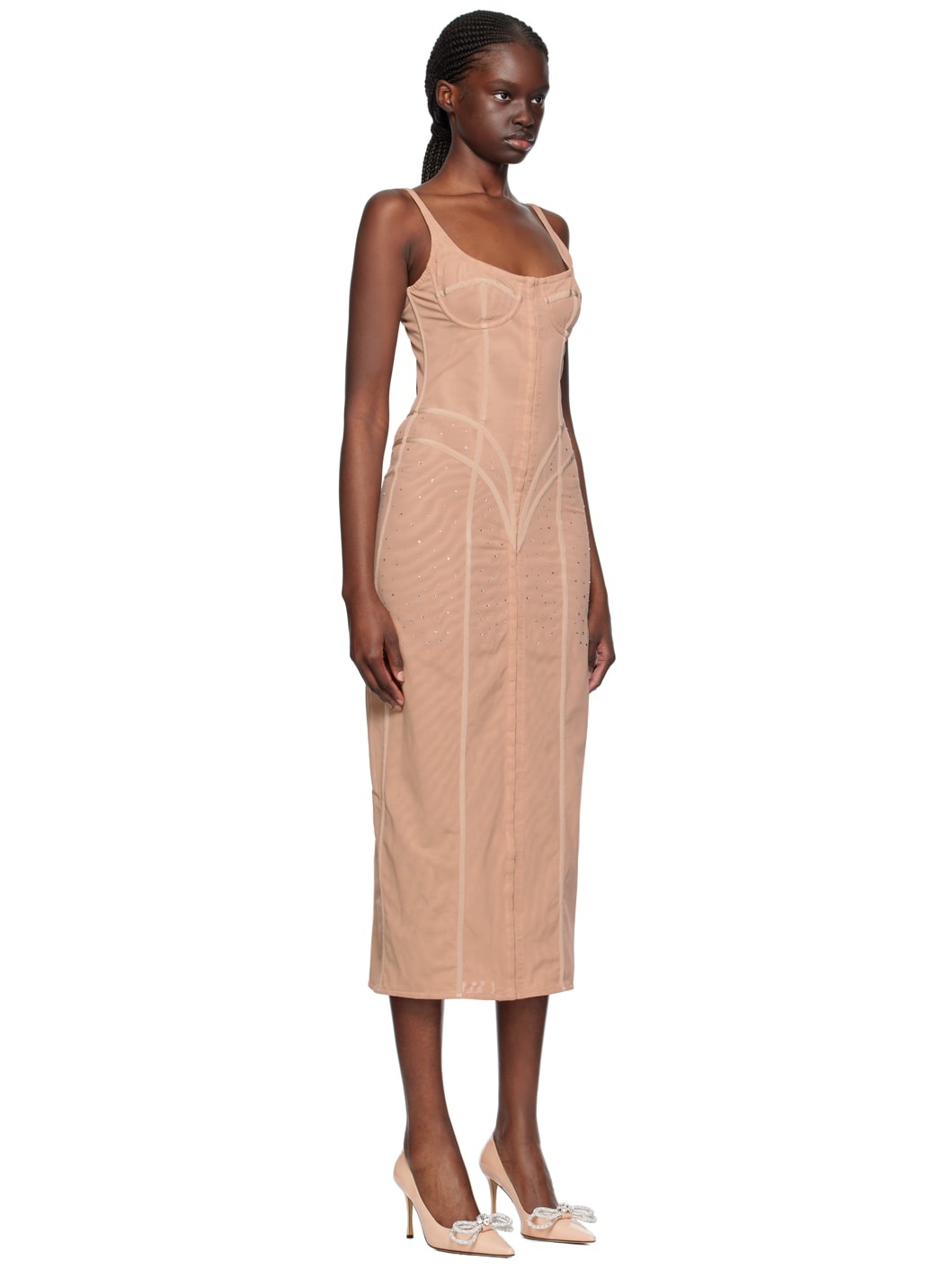 Beige Crystal Maxi Dress - 2