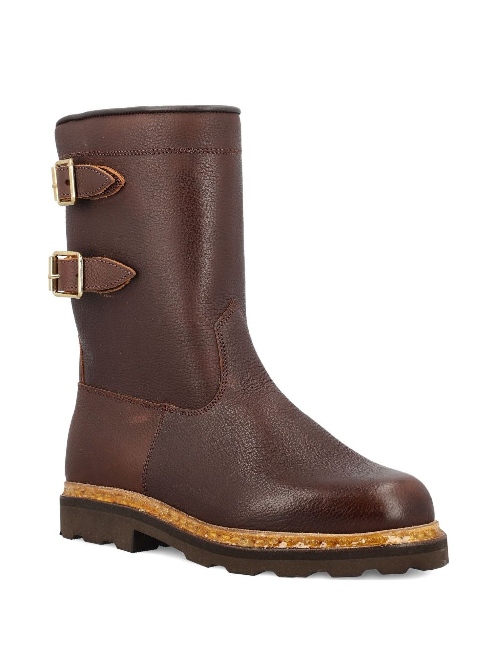 Sanglier double-buckle leather boots - 2