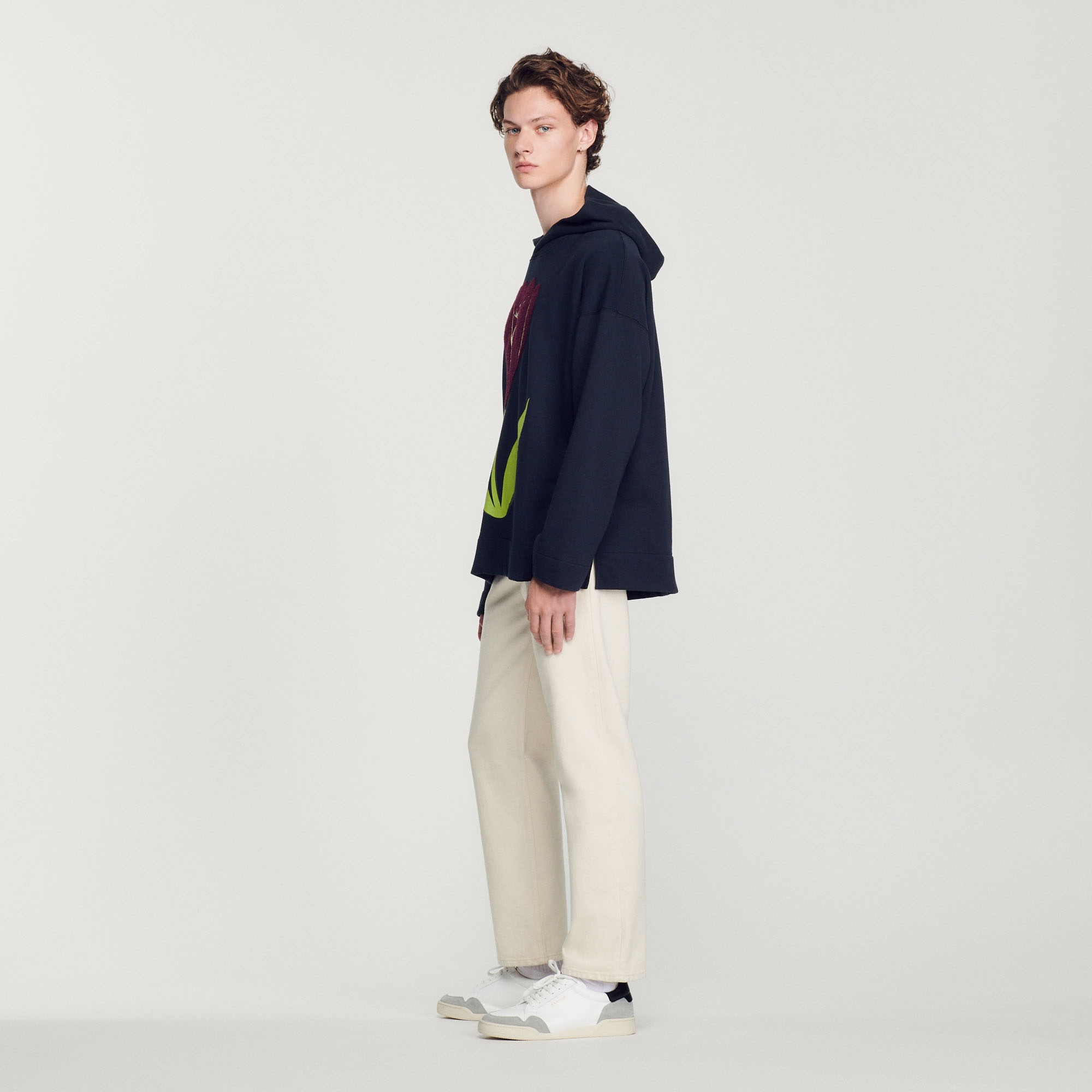 Embroidered tulip hoodie - 7