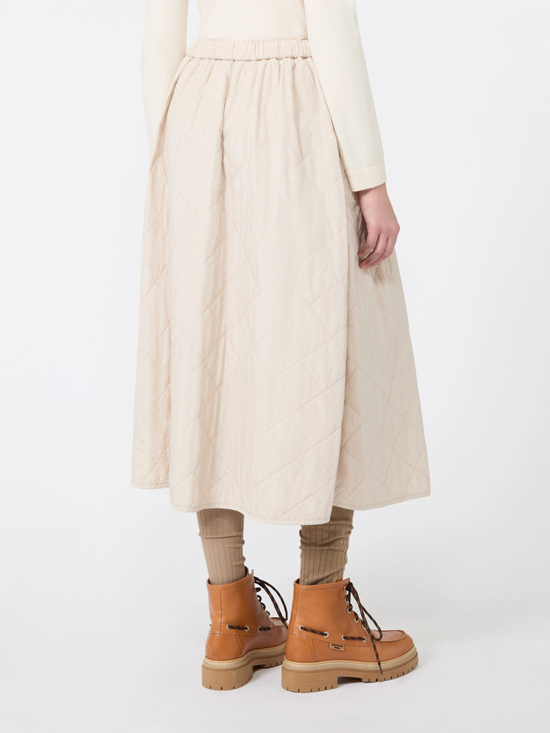 BRIOSE Technical plain-weave fabric flared skirt - IVORY 4