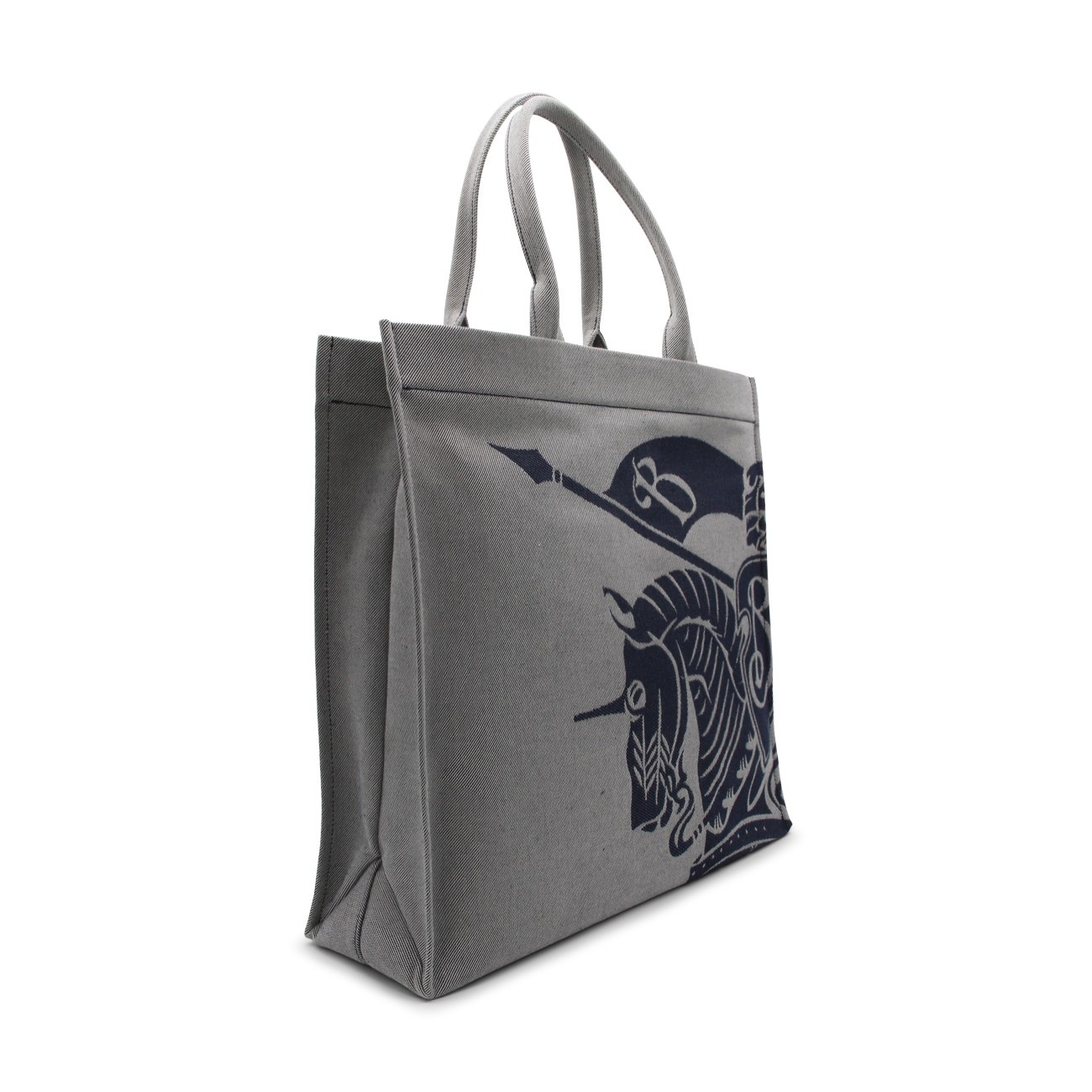 grey leather tote bag - 2