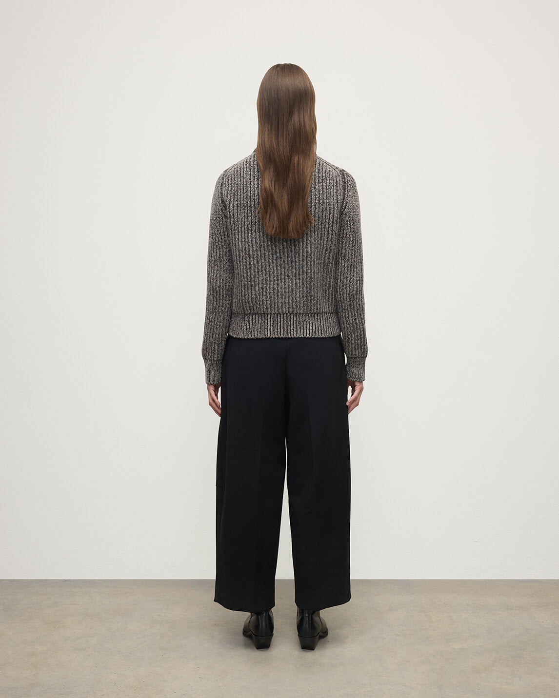 High Neck Donegal Cashmere Brown Jumper - 4