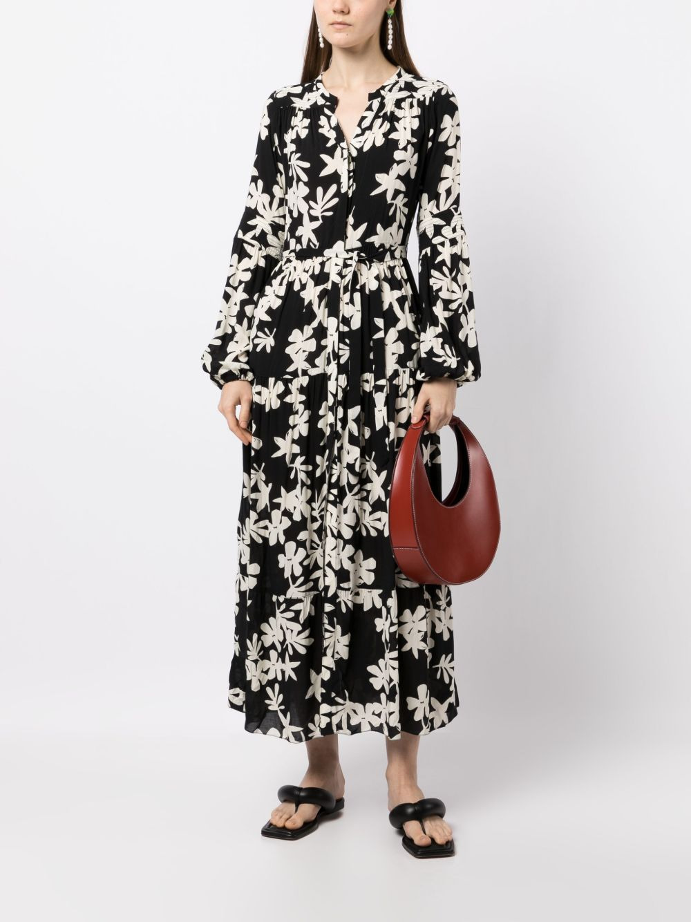 floral-print peasant dress - 2