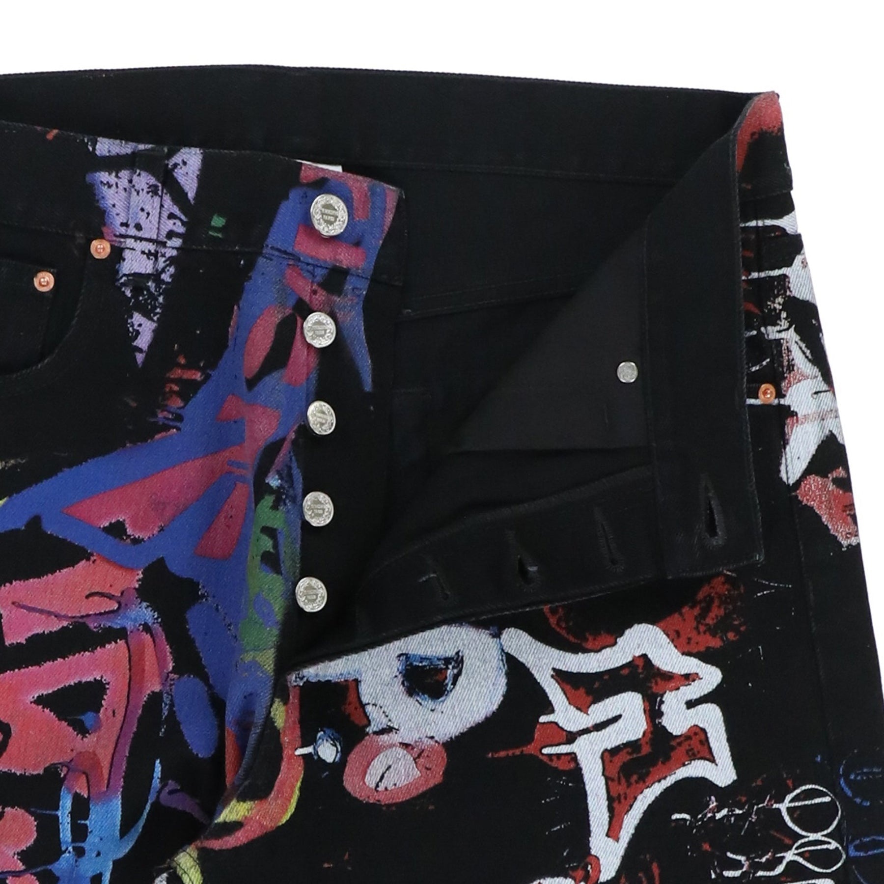 GRAFFITI STRAIGHT LEG DENIM / BLK / GRAFFITI PRINT - 3