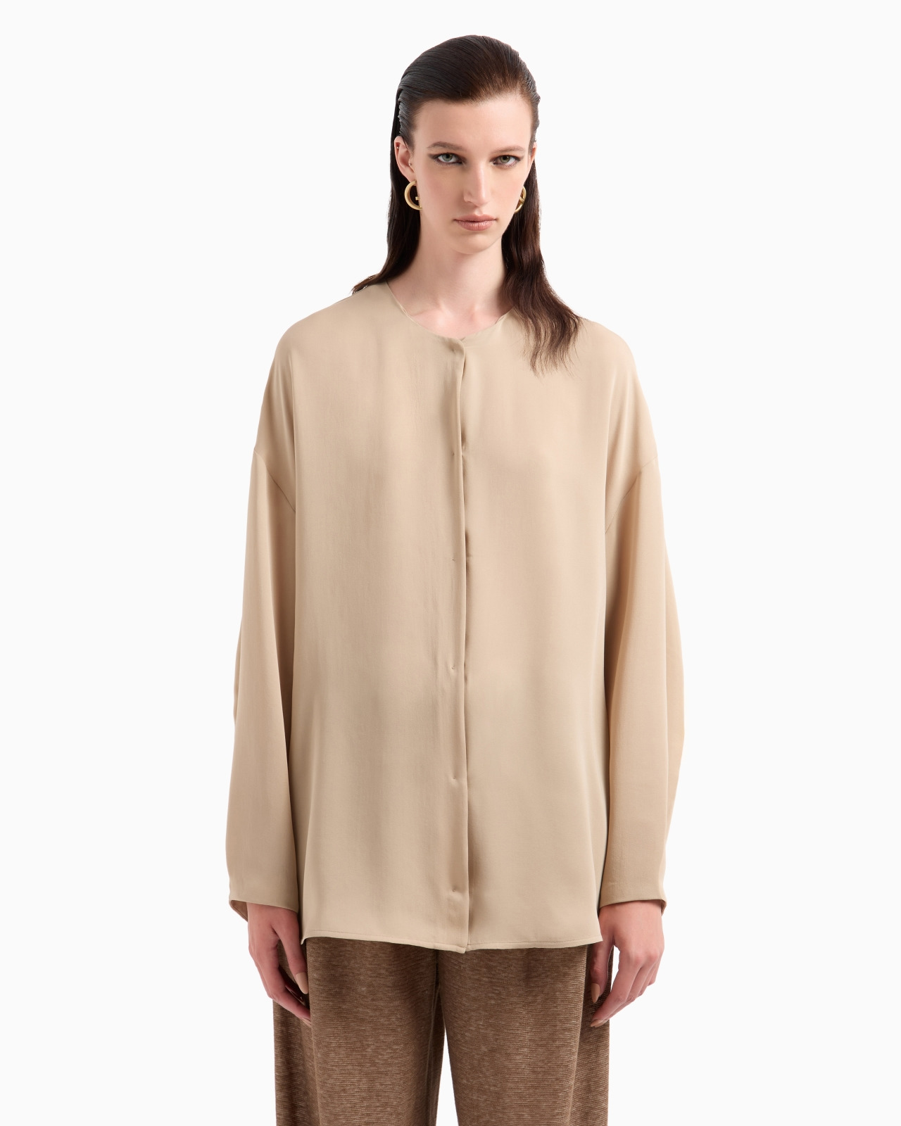 WASHED SILK DOUBLE-GEORGETTE SHIRT - 4