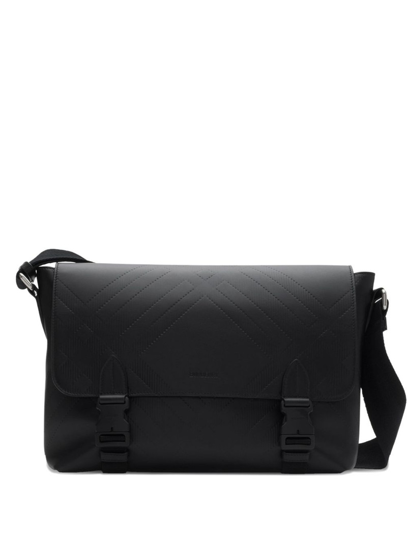 leather embossed messenger bag 1