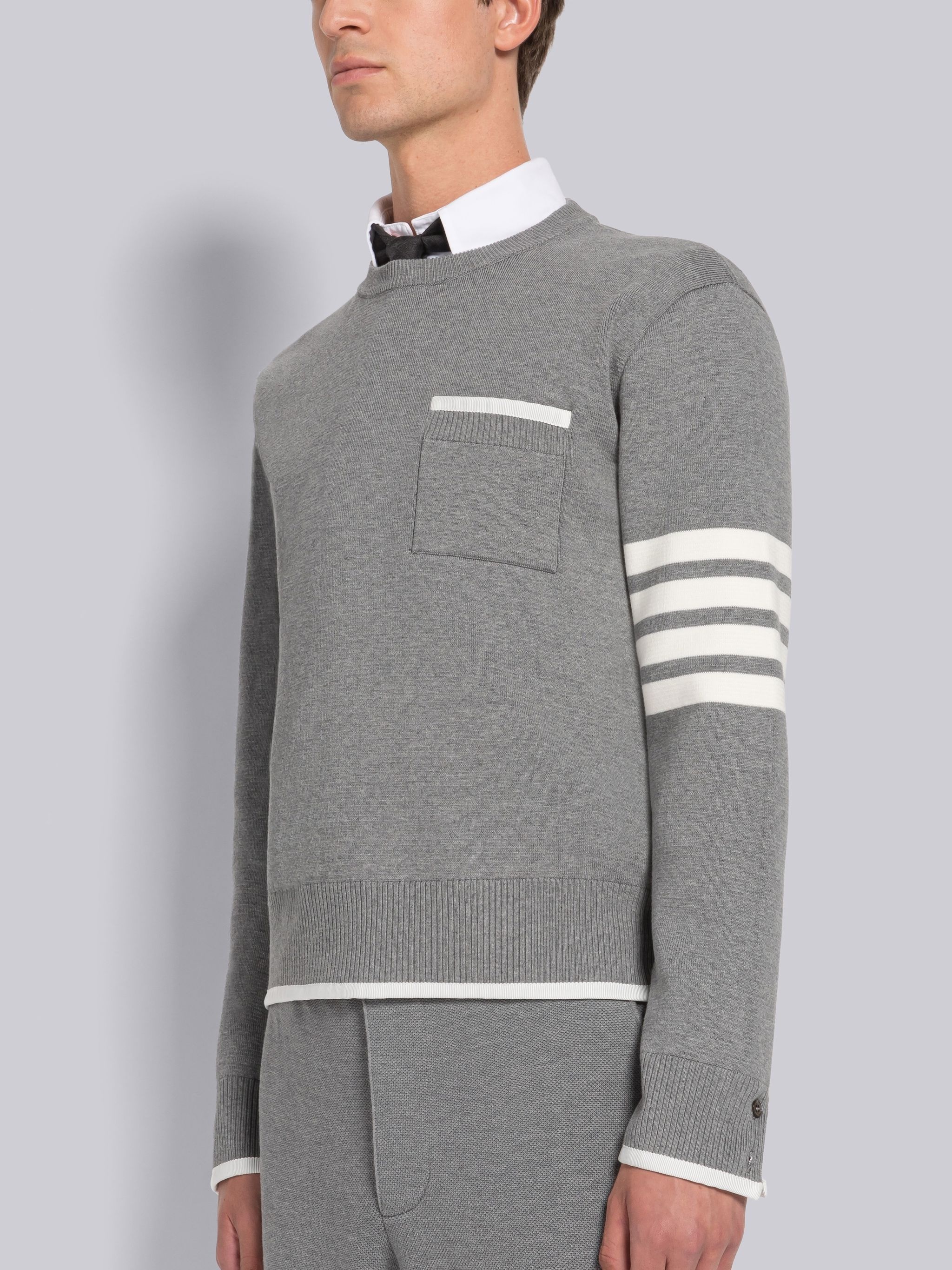 MILANO STITCH TIPPING 4-BAR BOXY CREW NECK PULLOVER - 2
