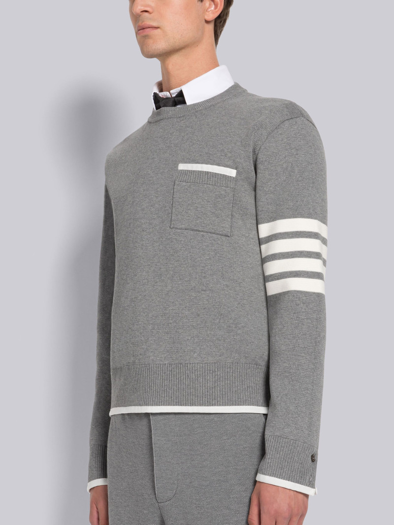 Thom Browne MILANO STITCH TIPPING 4-BAR BOXY CREW NECK PULLOVER outlook
