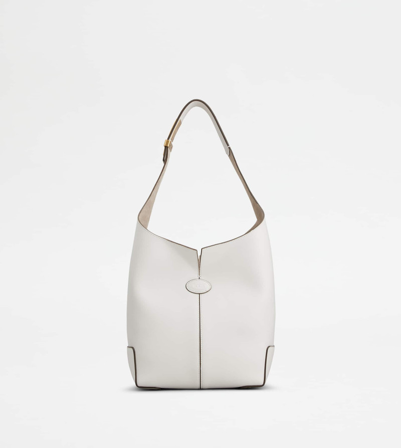 TOD'S DI BAG FOLIO SHOULDER BAG IN LEATHER SMALL - WHITE 1