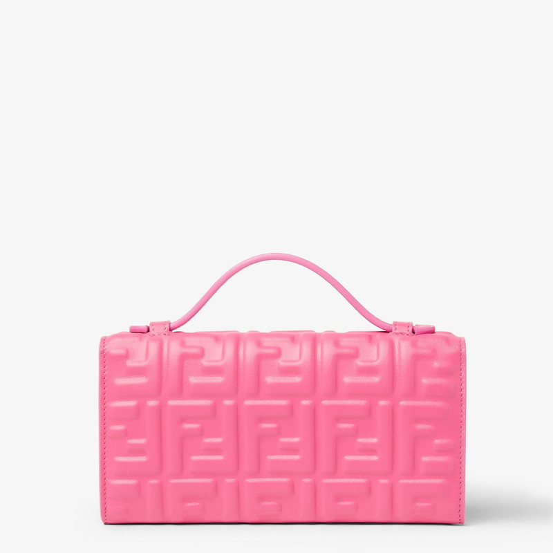 Baguette Continental Wallet With Chain Fuchsia nappa leather wallet with FF motif 3