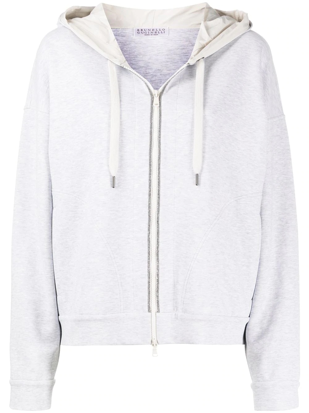 drop shoulders drawstring hoodie - 1