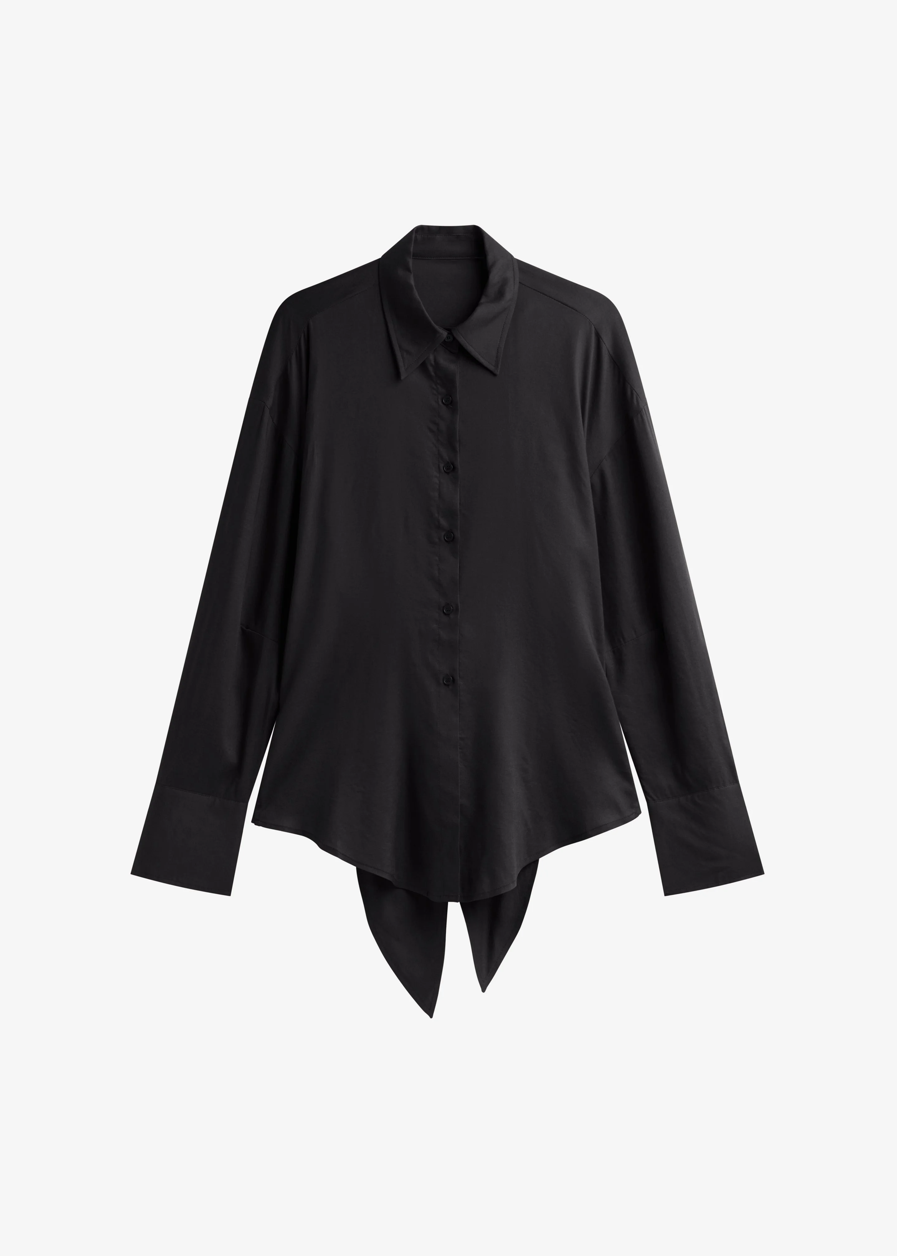 Velia Cut-Out Back Shirt - Black - 1