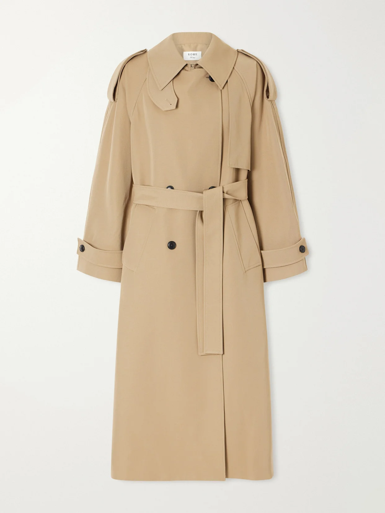 Classic Double-breasted Gabardine Trench Coat - 1