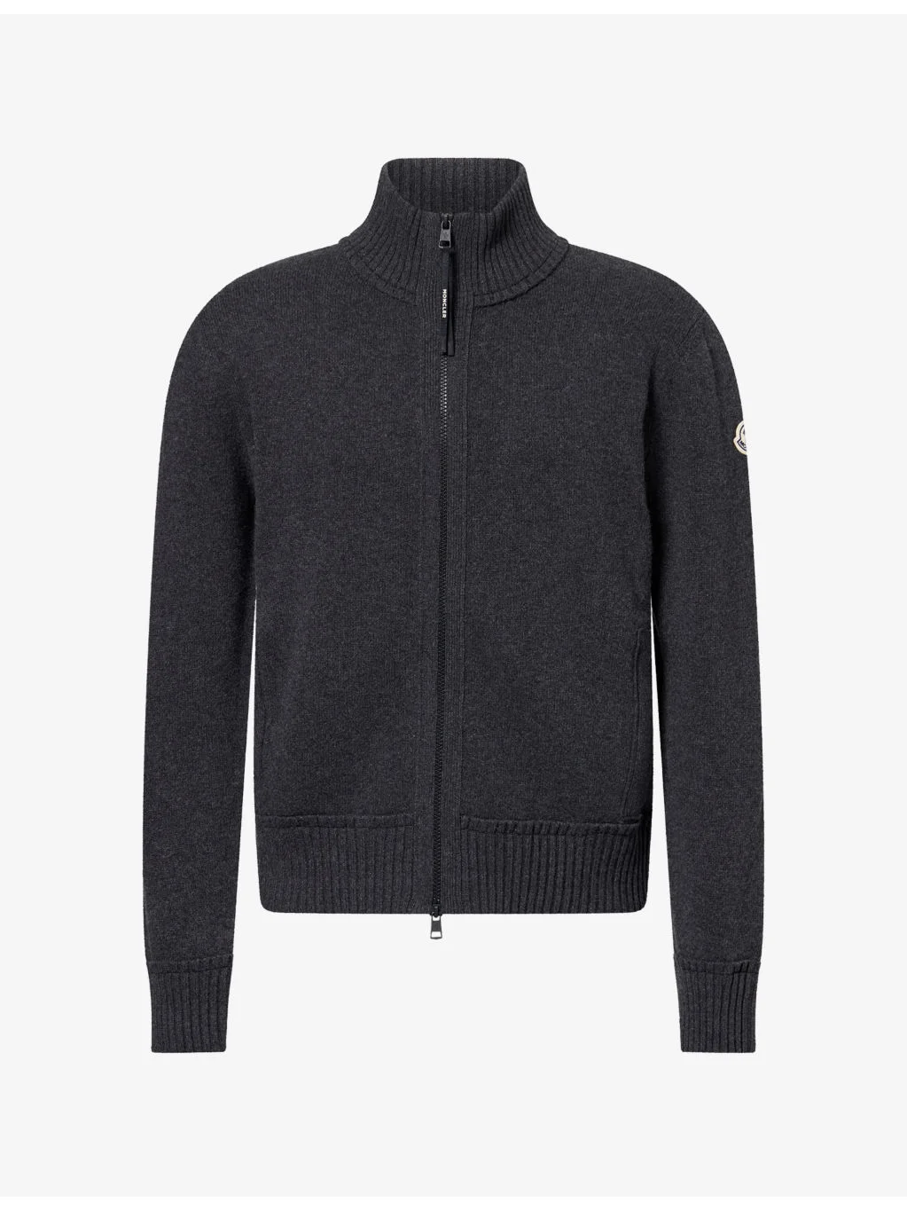 Funnel-Neck Knitted Cardigan - 1