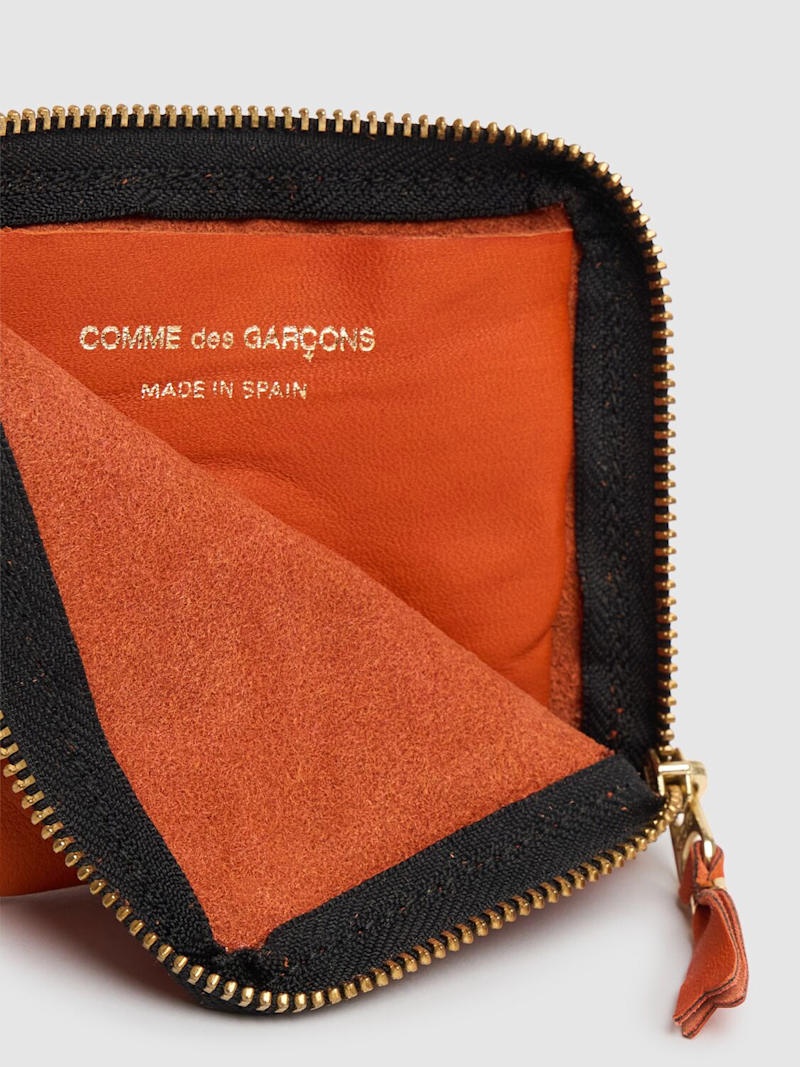 Washed leather zip wallet - 4