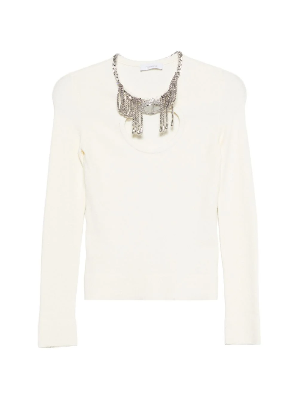 cutout long-sleeve blouse - 1