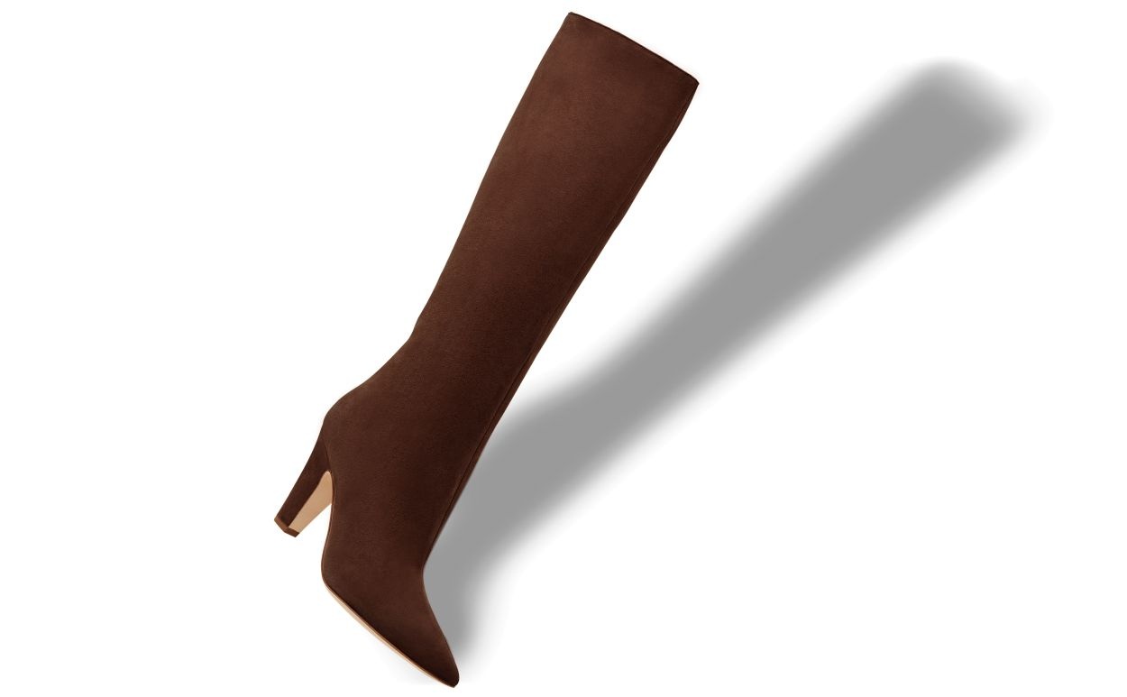 Brown Suede Knee High Boots - 2