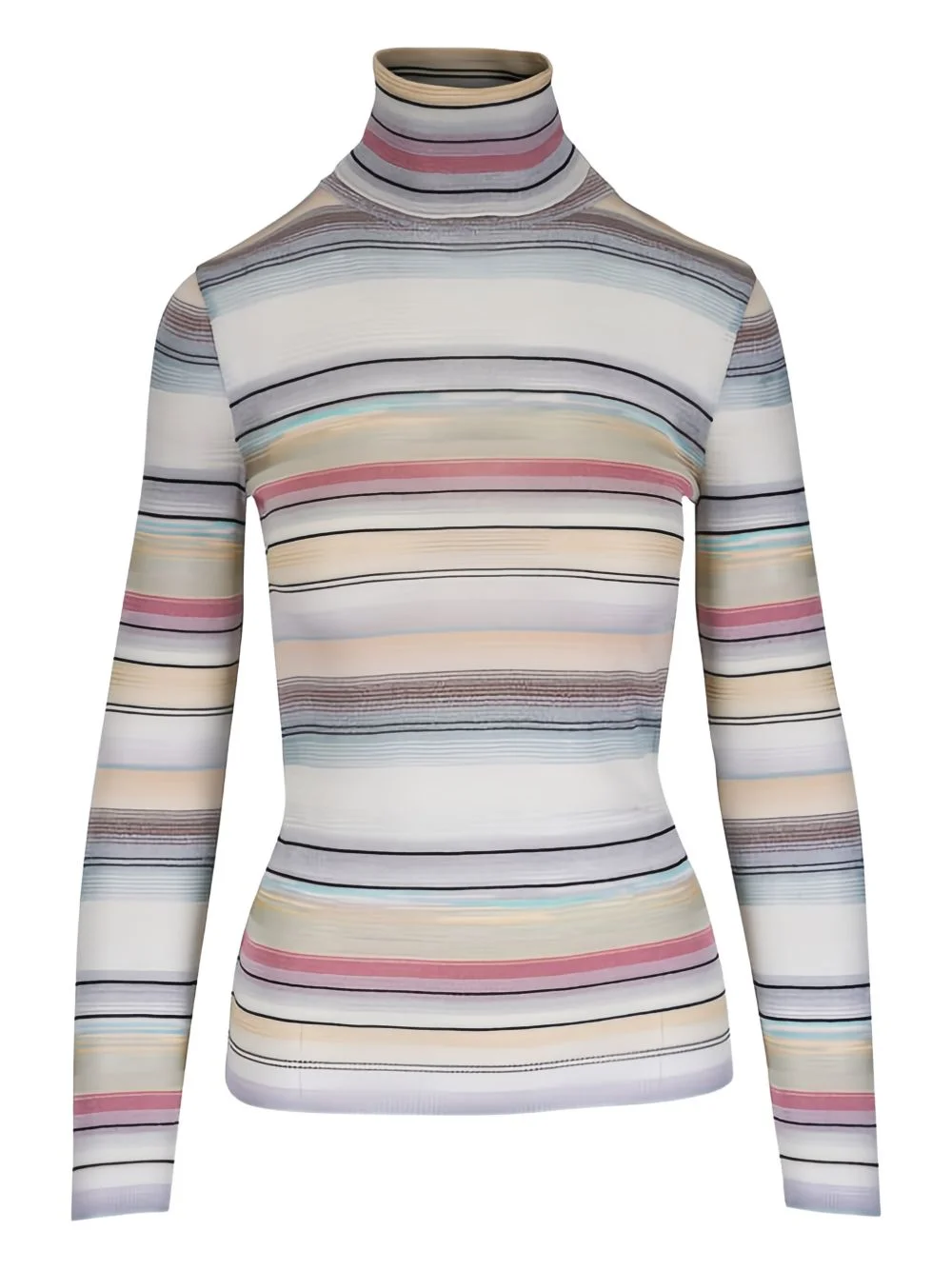 striped roll-neck sweater - 1