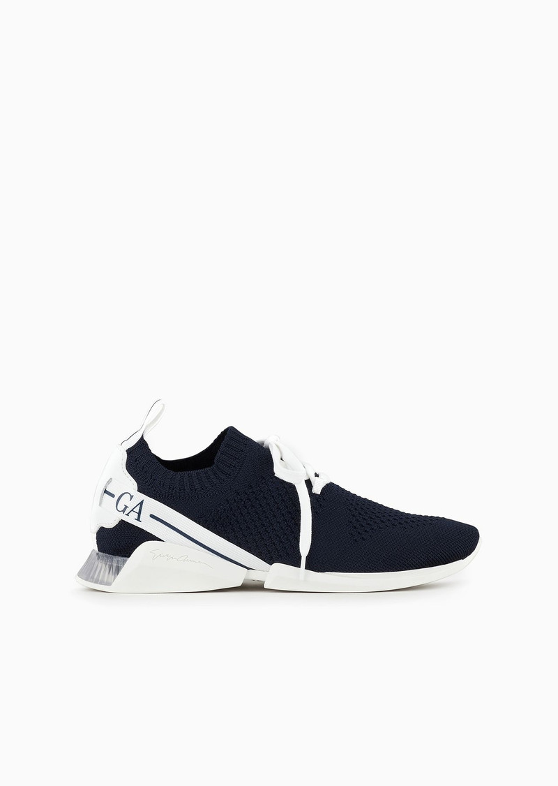 Lace-up fabric sneakers with leather details 1