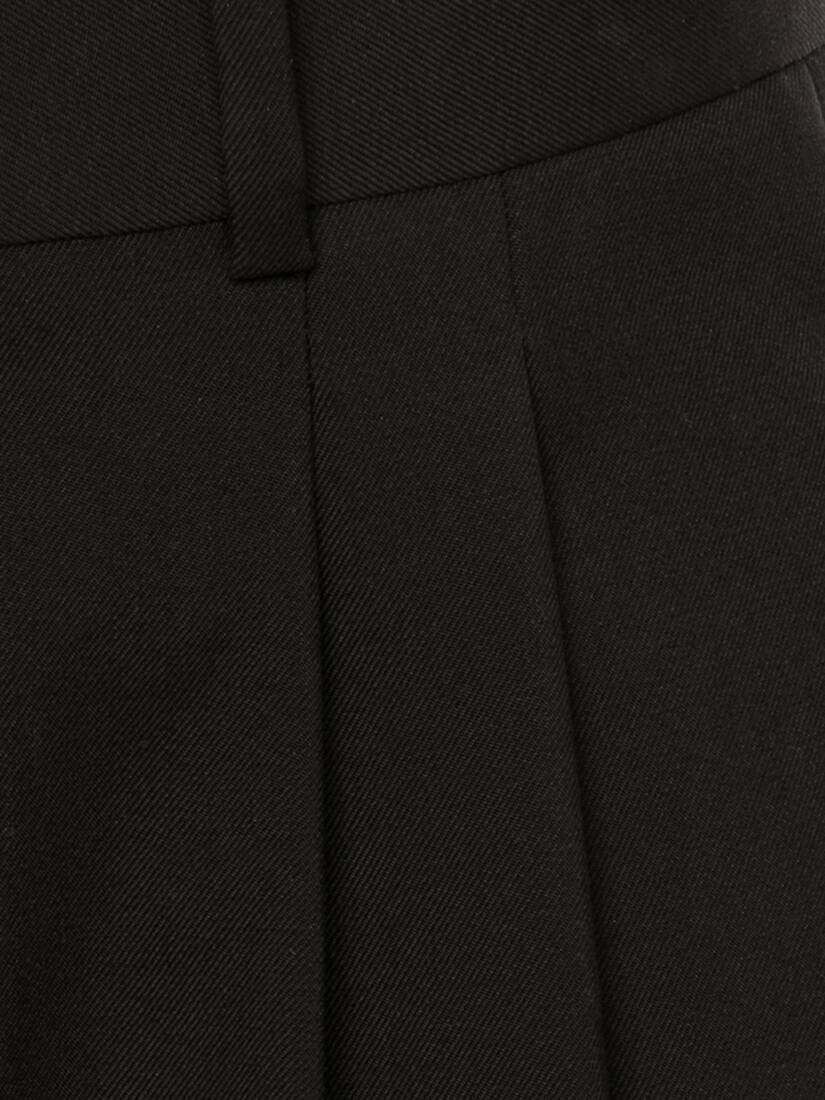 Japanese Wool Gabardine Tailored Peg Trousers in Black - 2