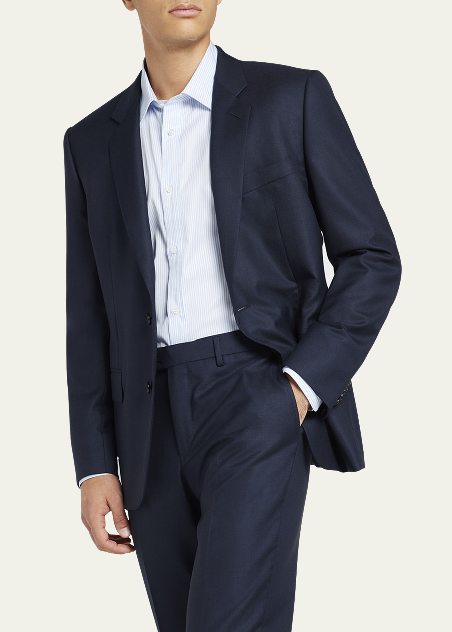 Men's Modern-Fit Wool Two-Button Suit - 4