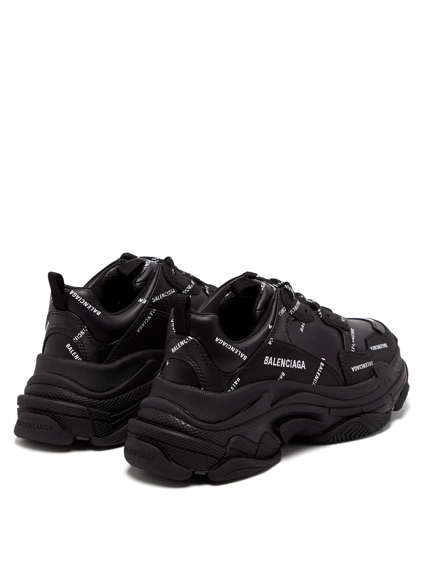 Triple S faux-leather and mesh trainers - 4