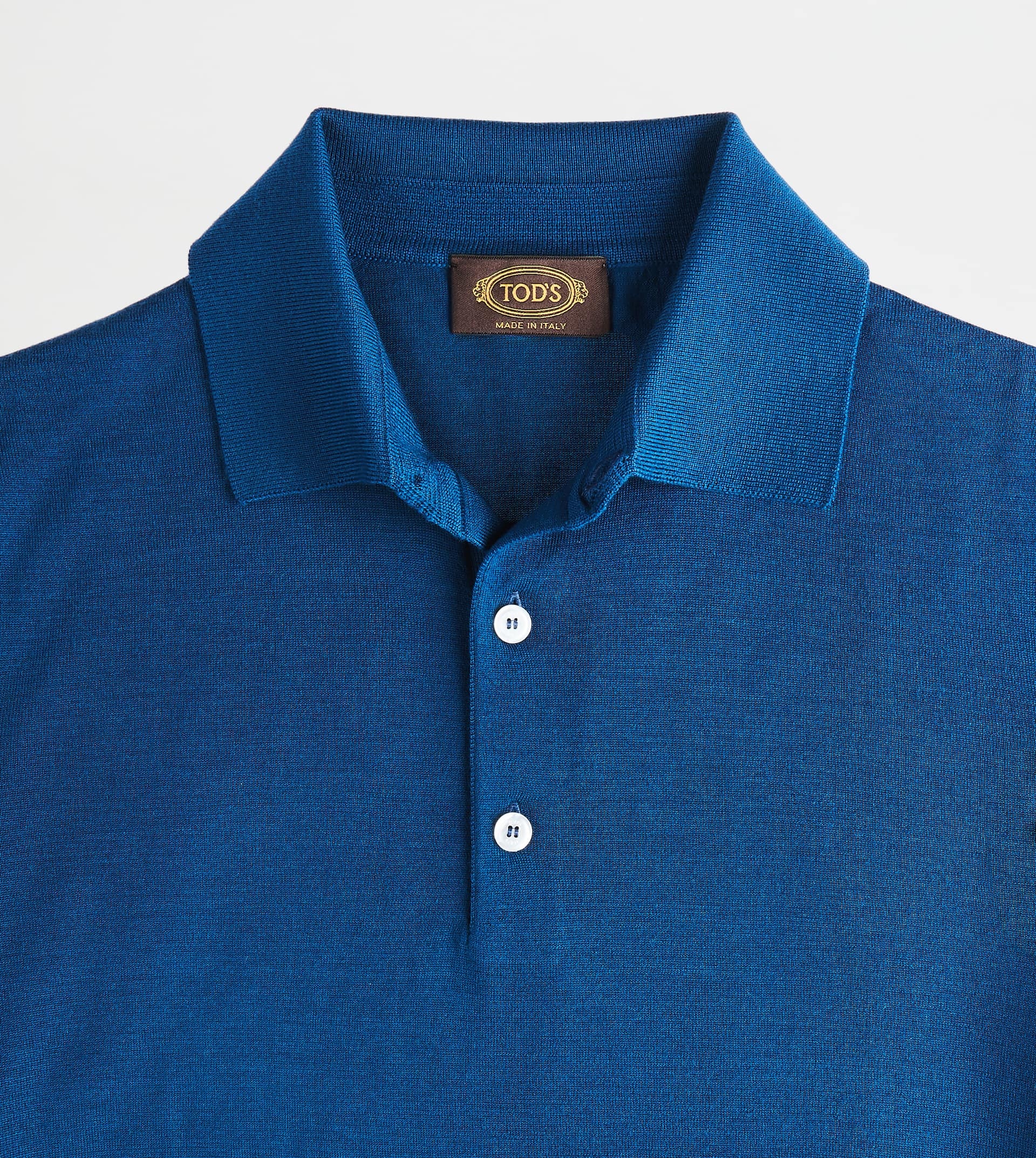 POLO SHIRT IN T15 WOOL - BLUE - 2
