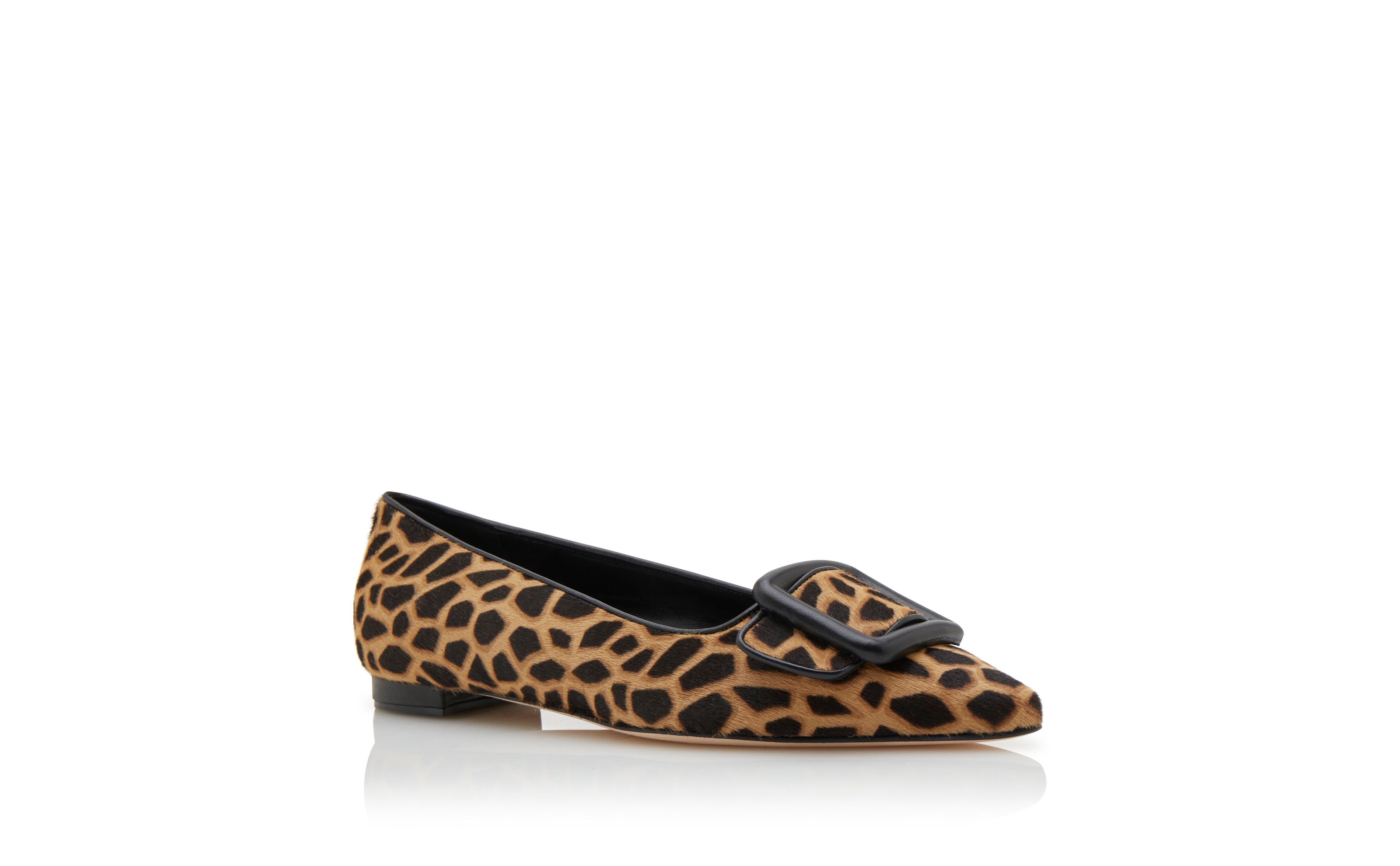 Brown and Black Calf Hair Animal Print Flats - 3