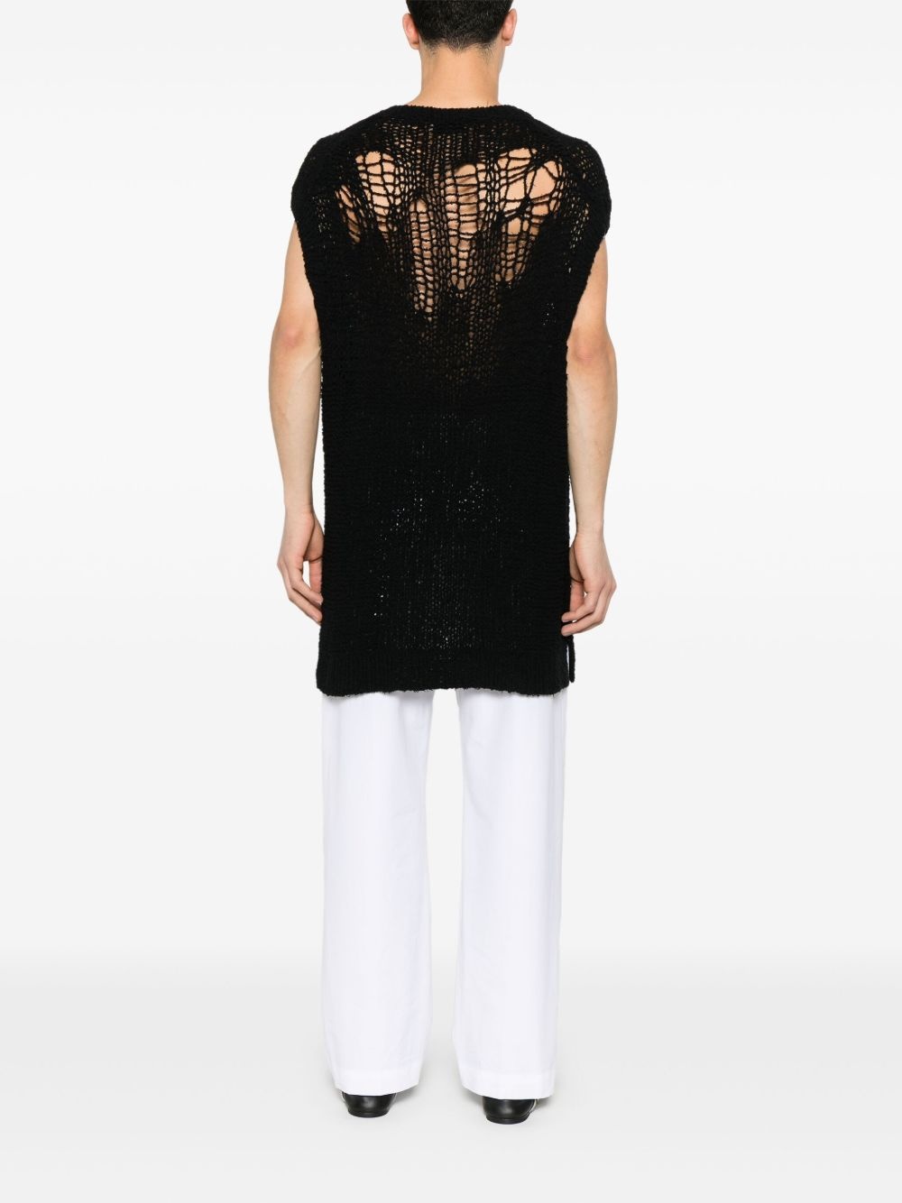 open-knit vest - 3