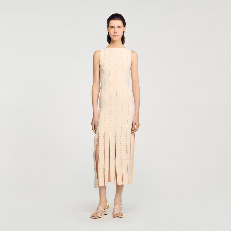 Sandro FRINGED KNIT MAXI DRESS outlook