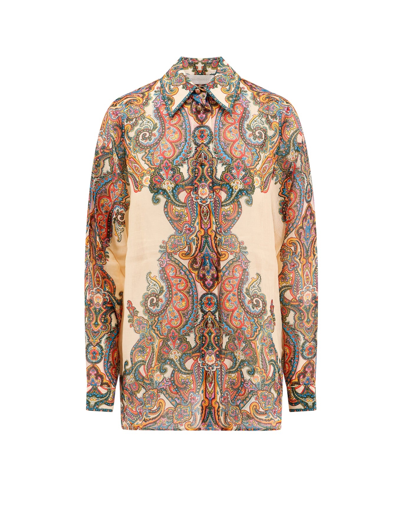 Ramie shirt with paisley motif - 1