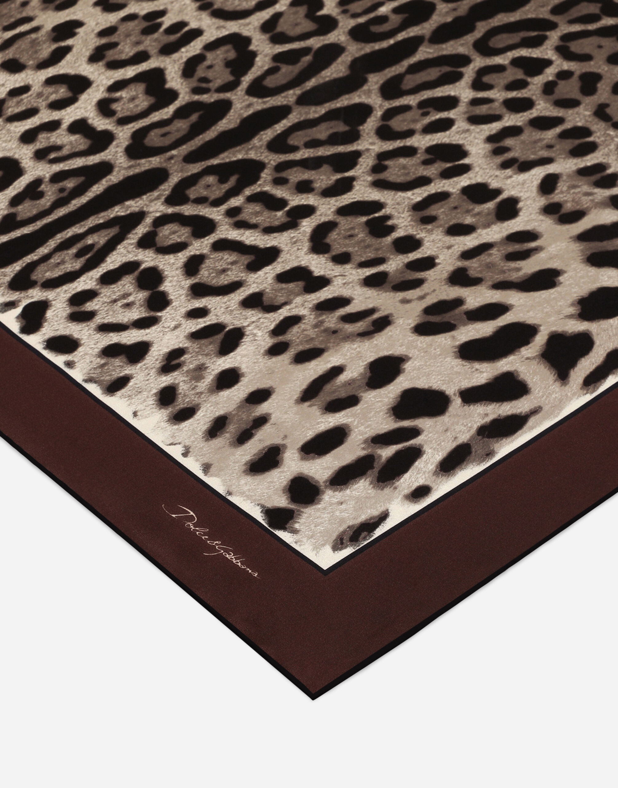 Leopard-print twill scarf (70x70) - 2