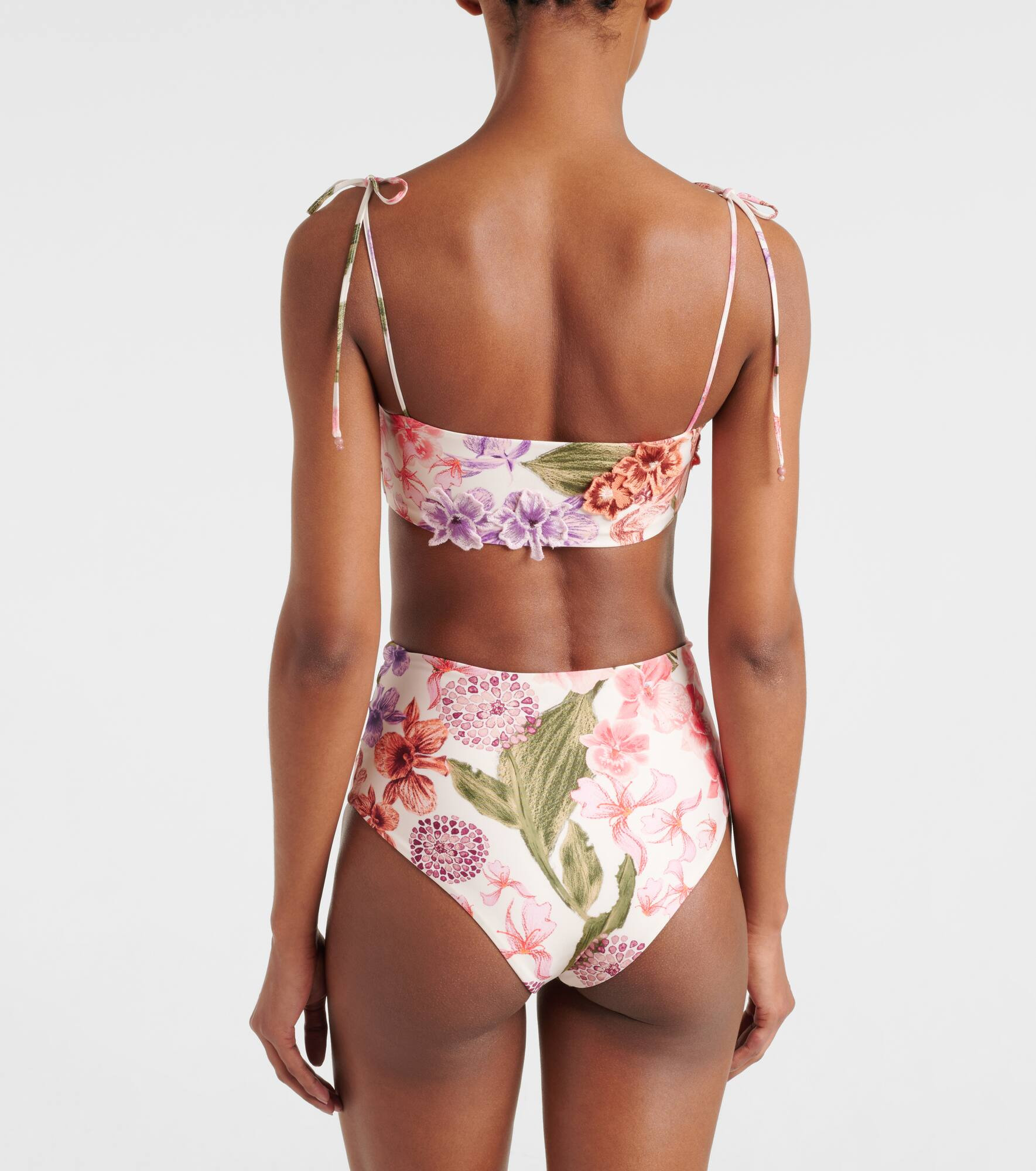Floral high-rise bikini bottoms - 3