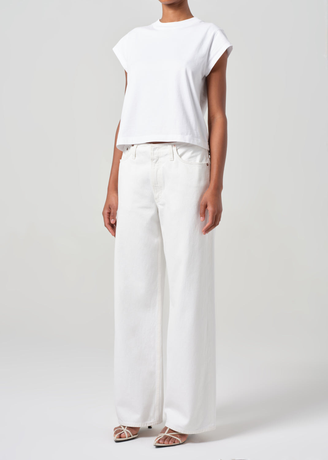 BRYCE CAP SLEEVE TEE IN WHITE - 5