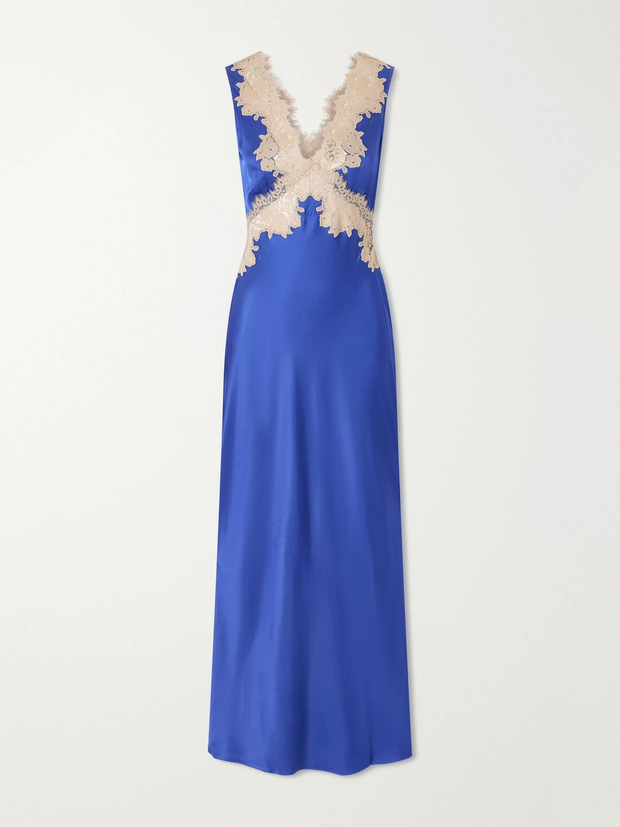 Lysandra Lace-trimmed Satin Midi Dress - 1