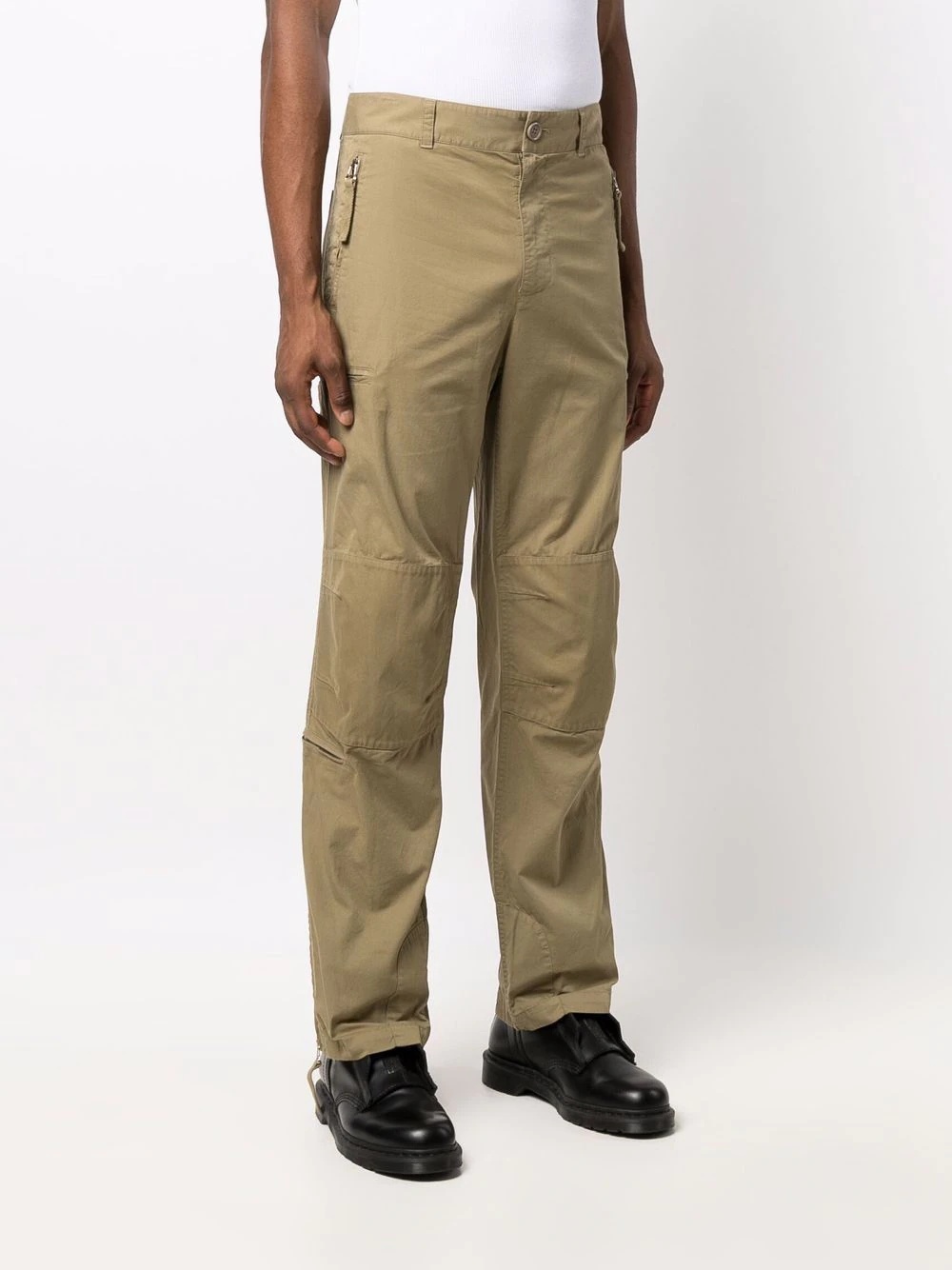 zip-pocket straight-leg trousers - 4