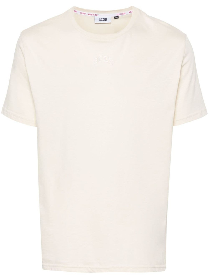 logo-embroidered cotton T-shirt 1