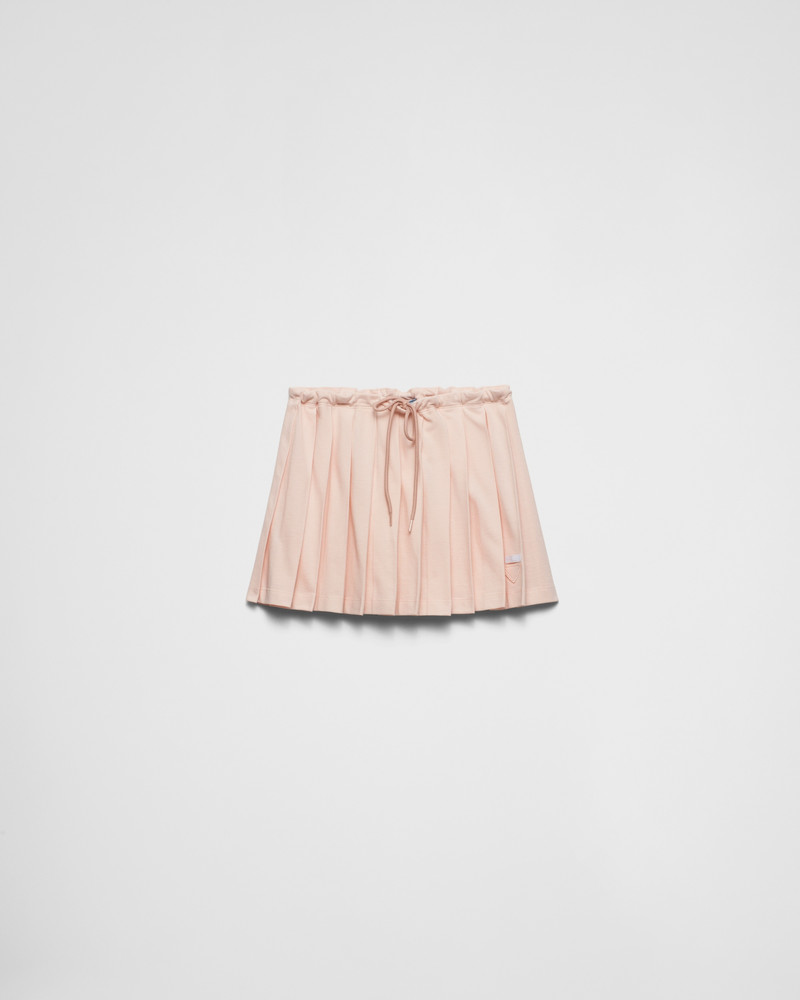 Pleated piqué miniskirt 1
