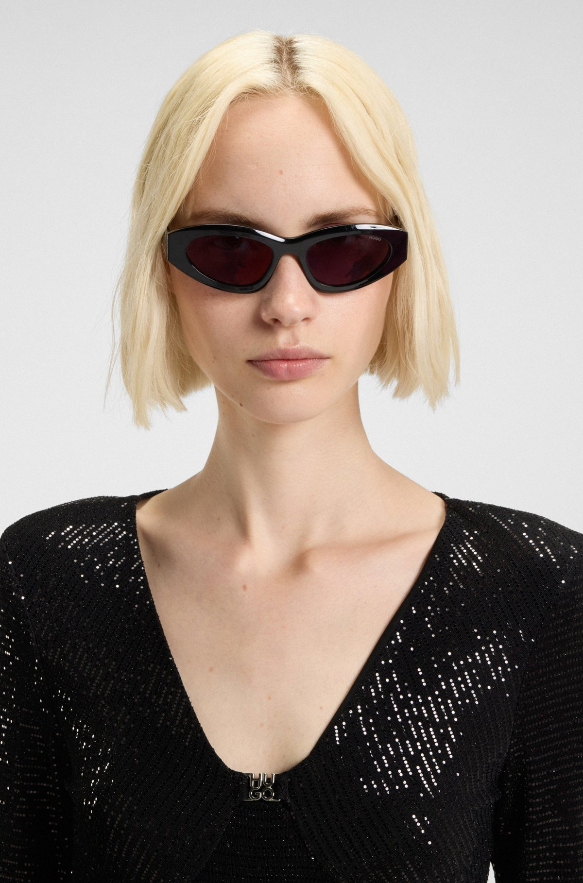 SPARKLING BODYSUIT IN STRETCH JERSEY WITH STACKED-LOGO TRIM - 5