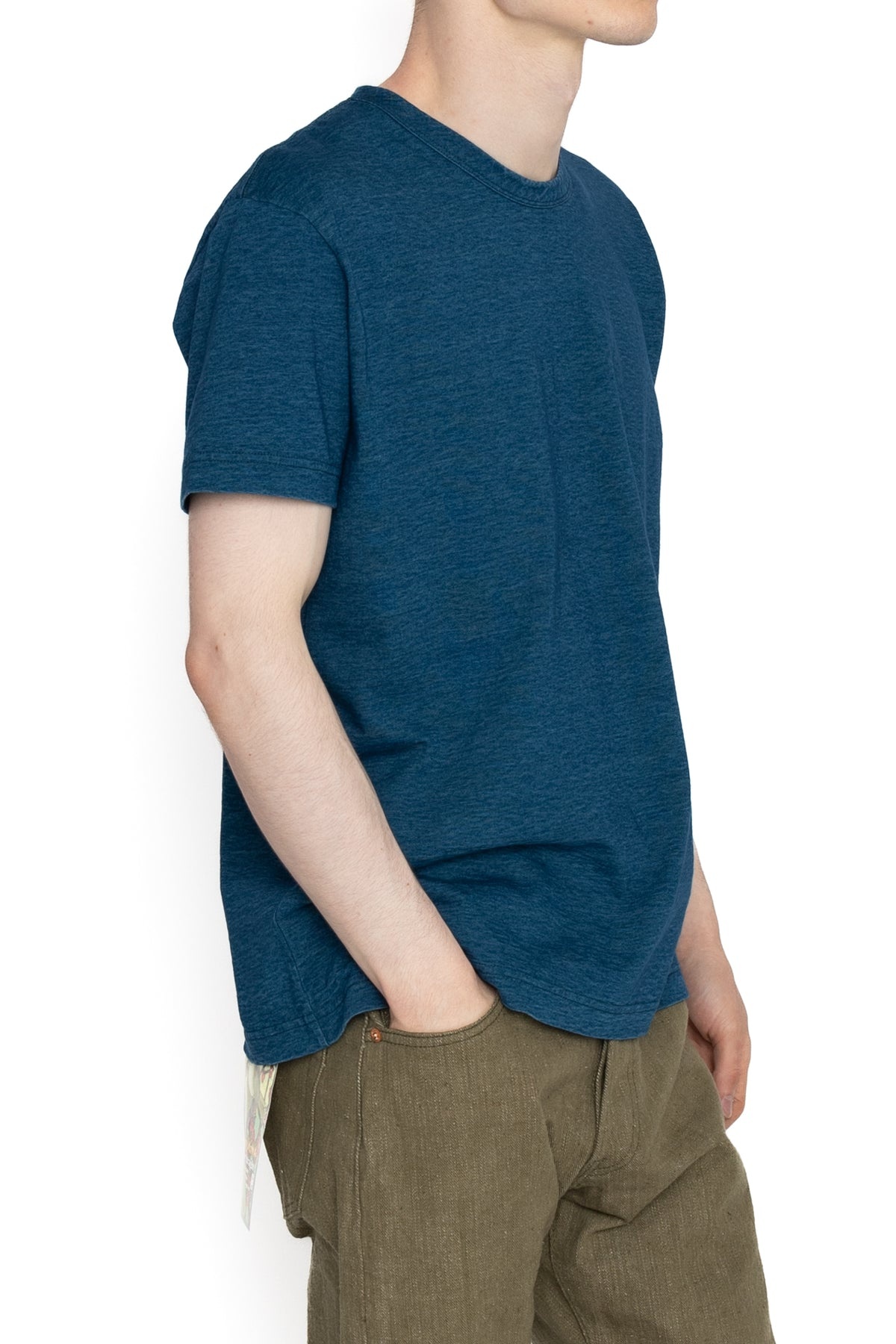 Indigo Jersey Crew Neck T-shirt - Greencast Indigo - 4