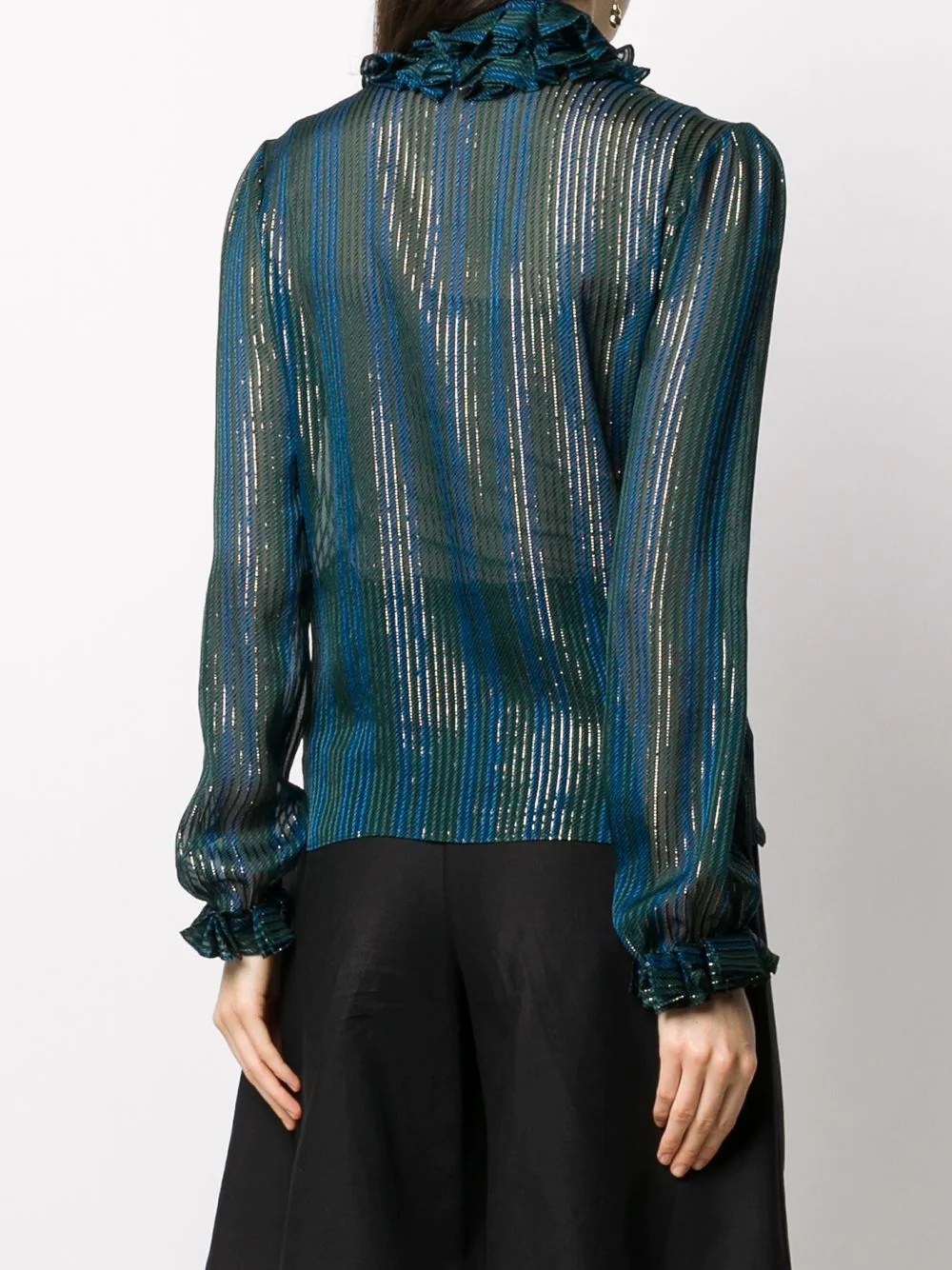 pinstripe pattern blouse - 4