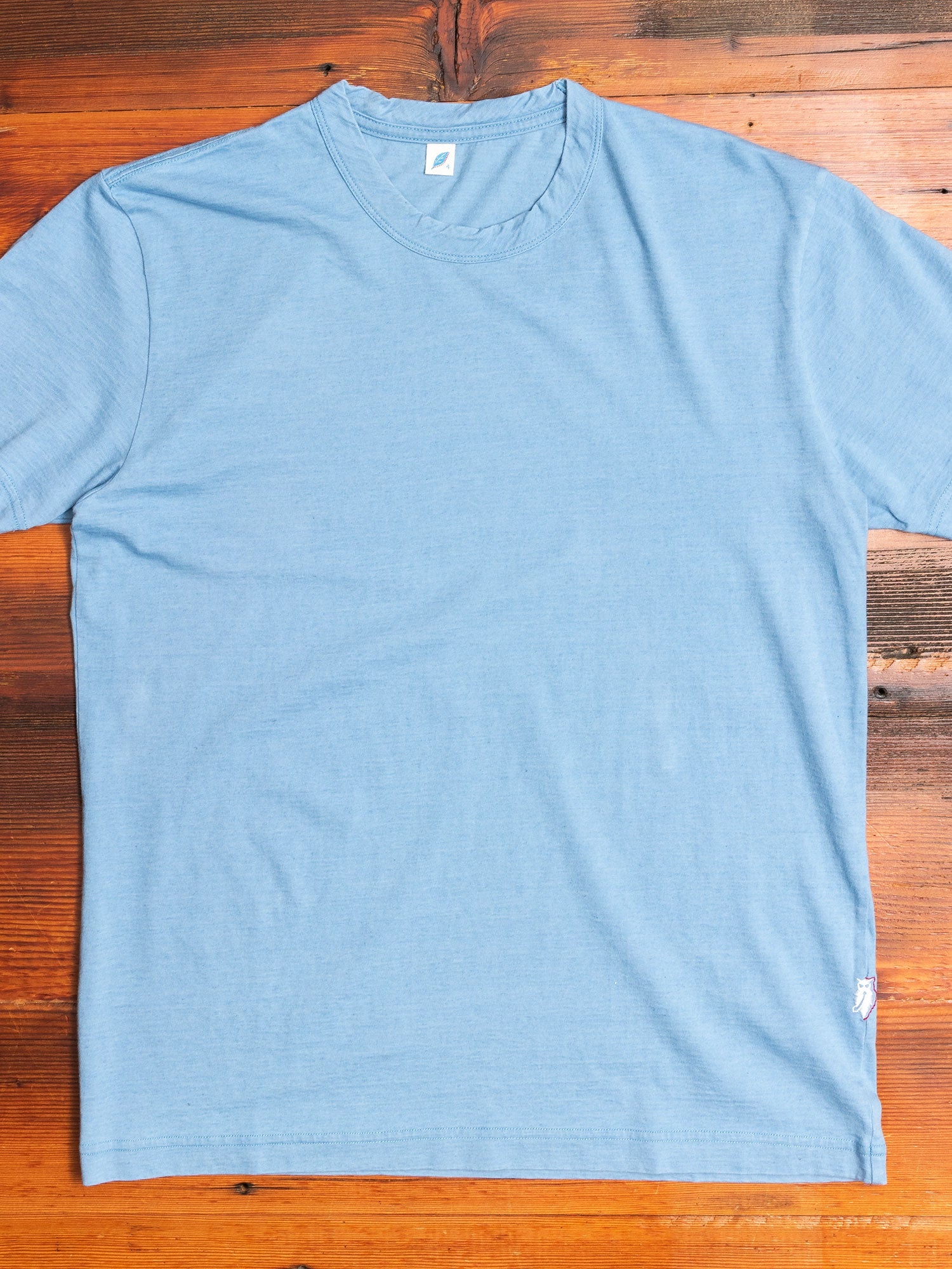 Yarn Dyed T-Shirt in Pale Indigo - 1