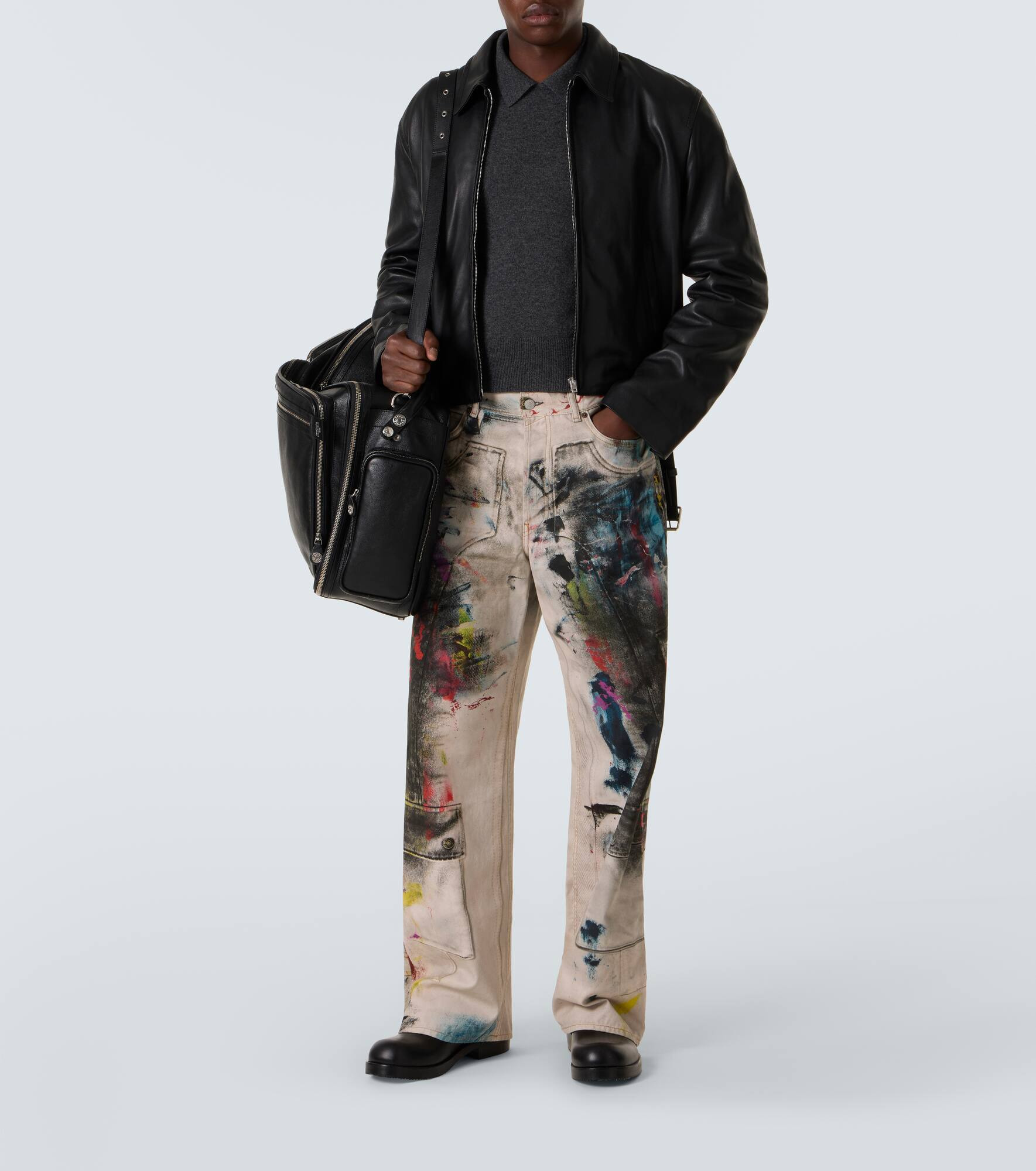 Jacquard wool and yak polo sweater - 2