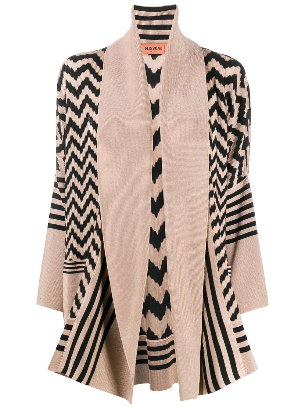 geometric patter open-front cardigan - 1