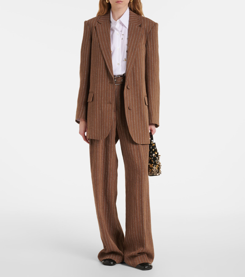 Dries Van Noten Striped linen-blend blazer outlook