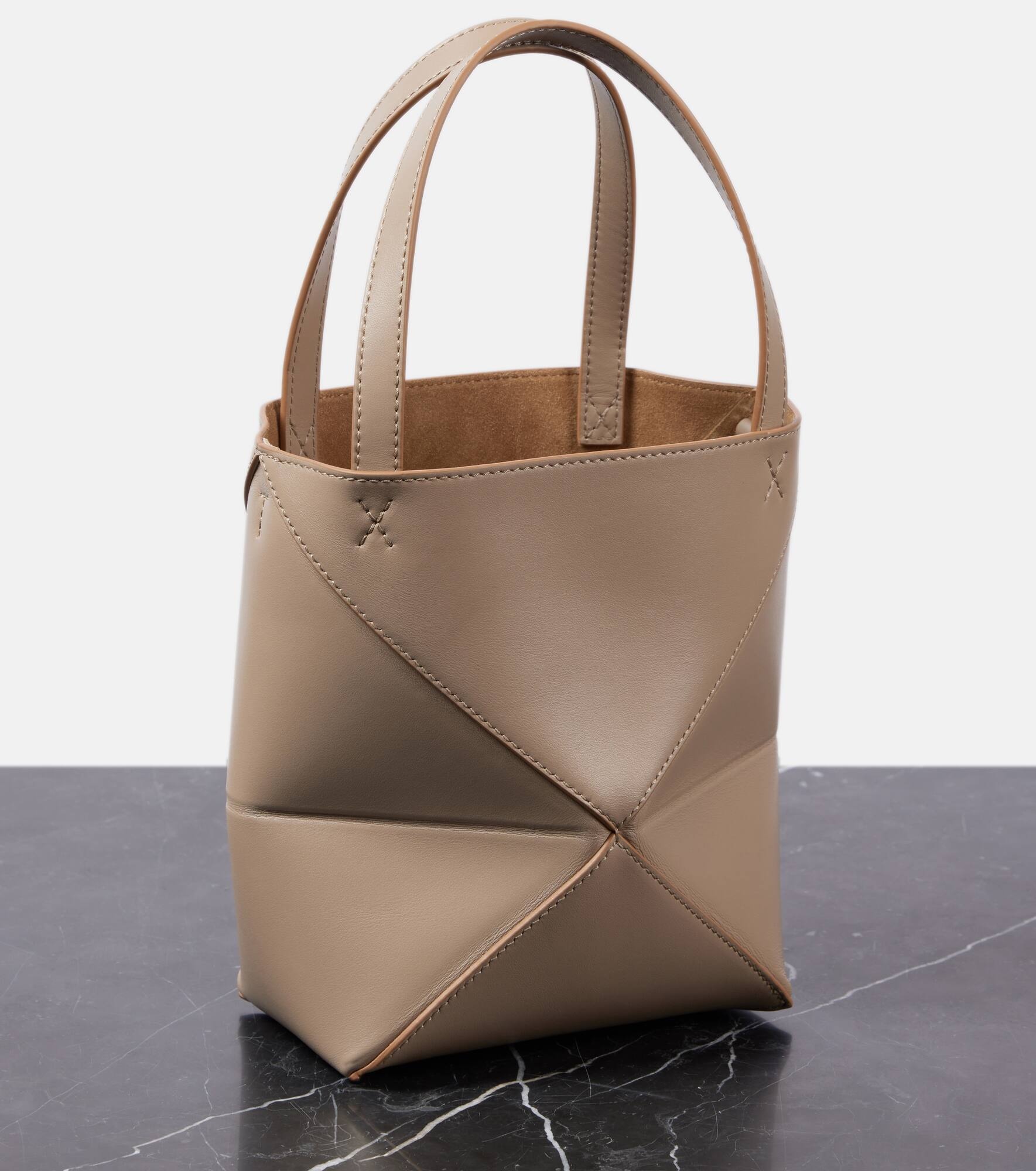 Puzzle Fold Mini leather tote bag - 4