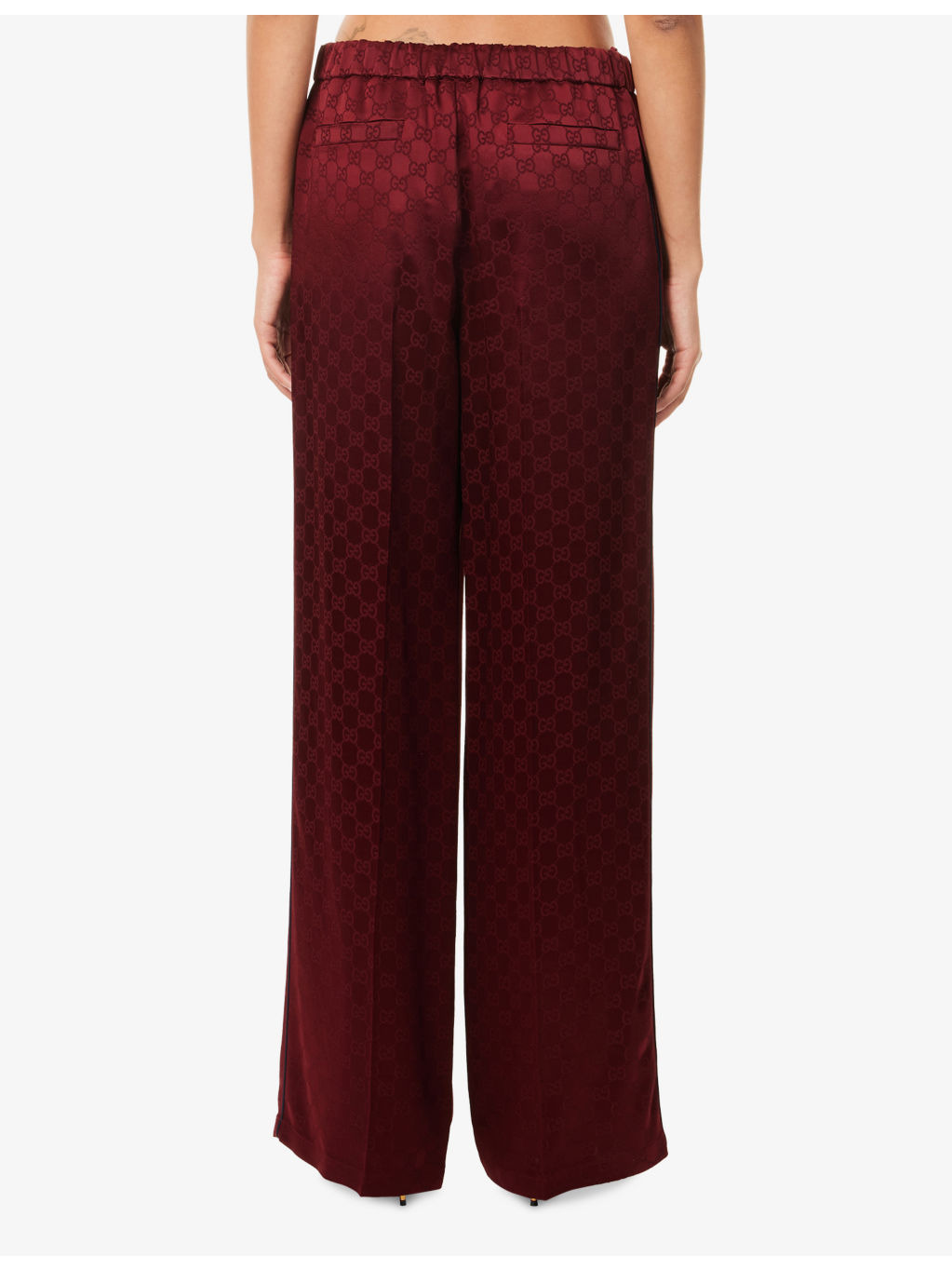 GG Monogram Straight-Leg Satin Trousers - 4