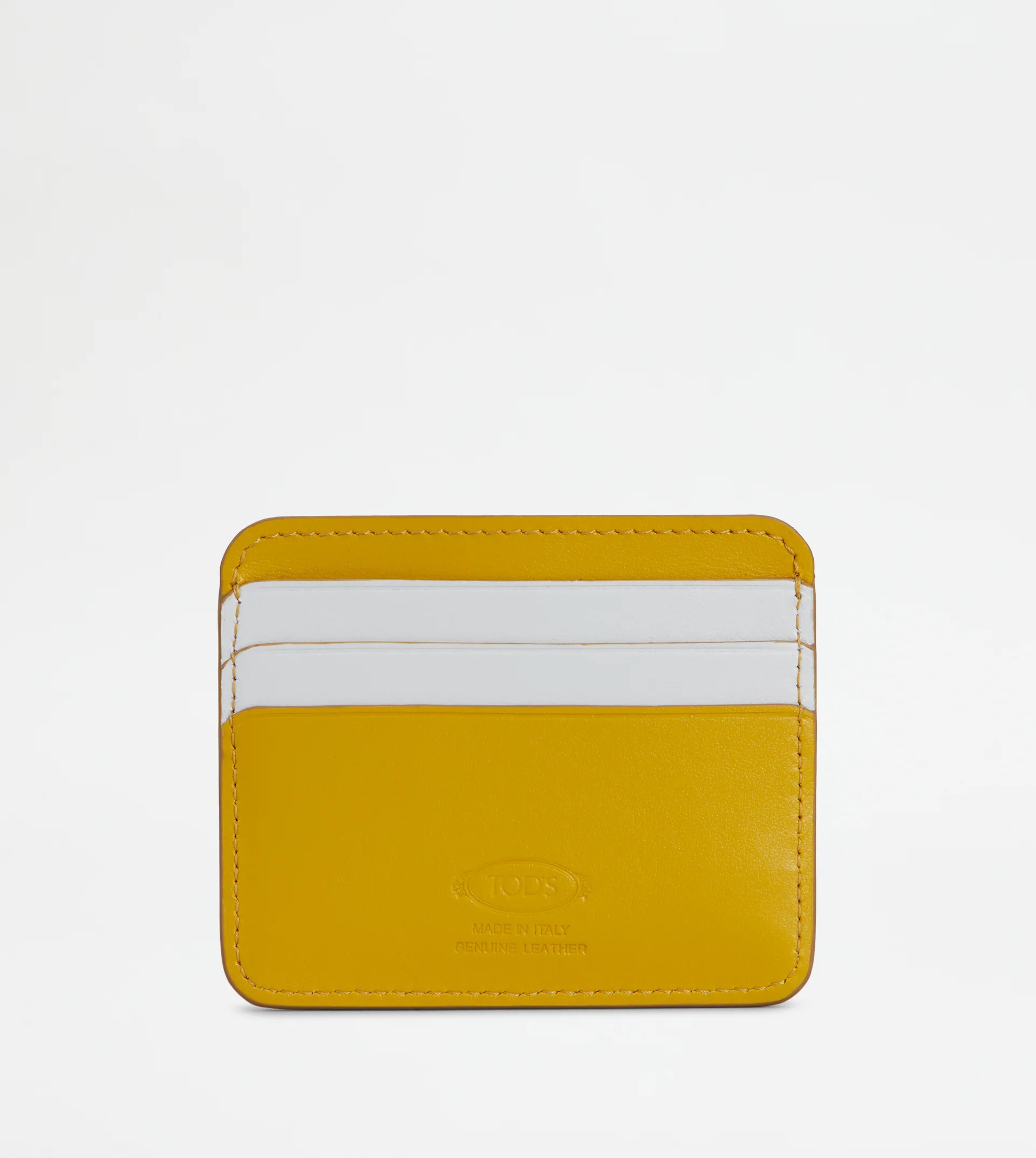 CARDHOLDER IN LEATHER - YELLOW - 2