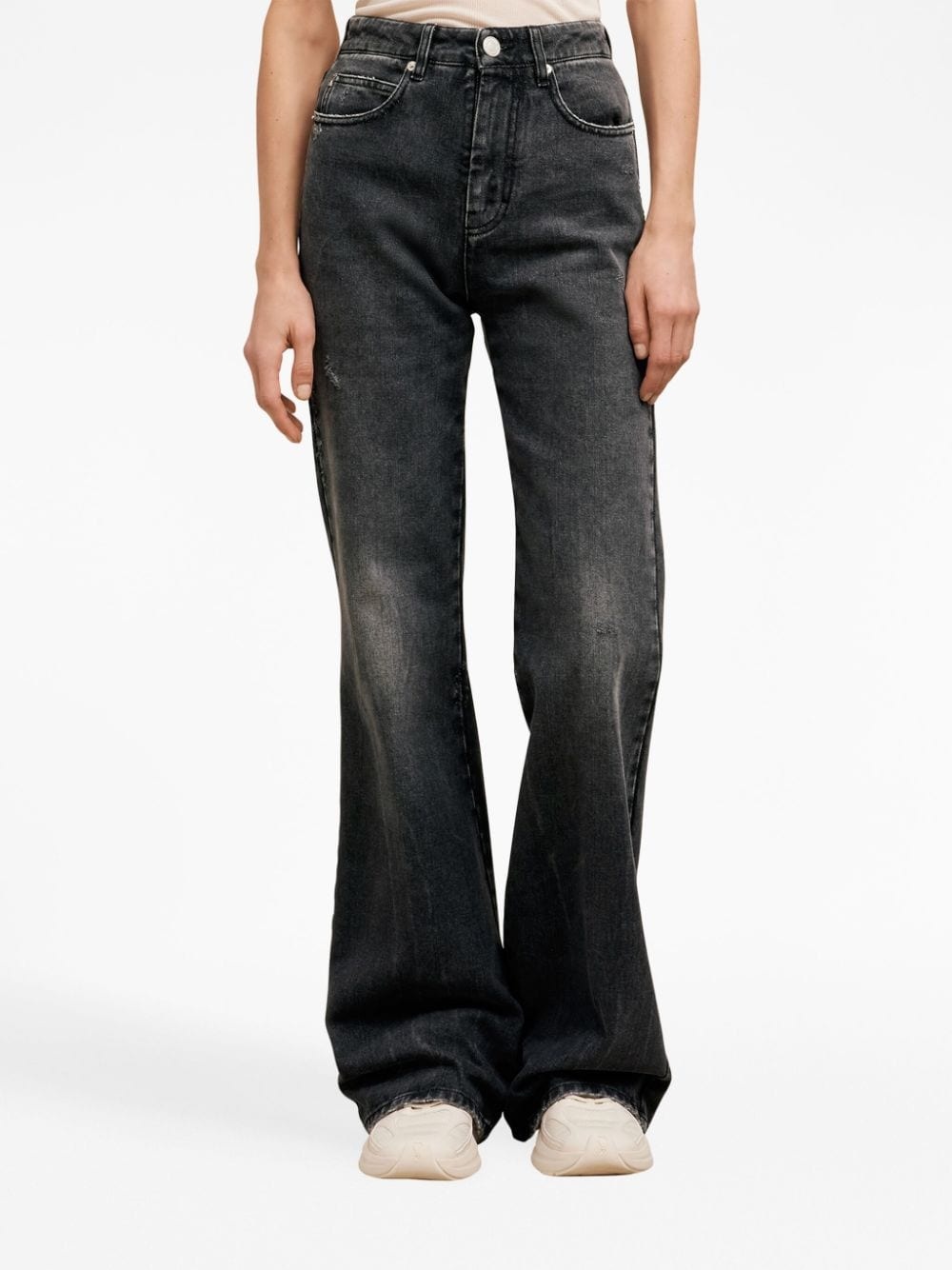 mid-rise wide-leg trousers - 4