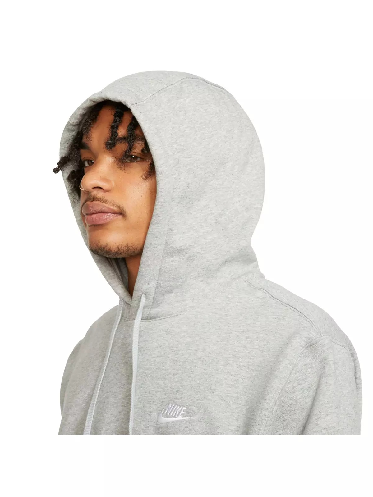 Men's Sportswear Club Fleece Hoodie-Grey - 3